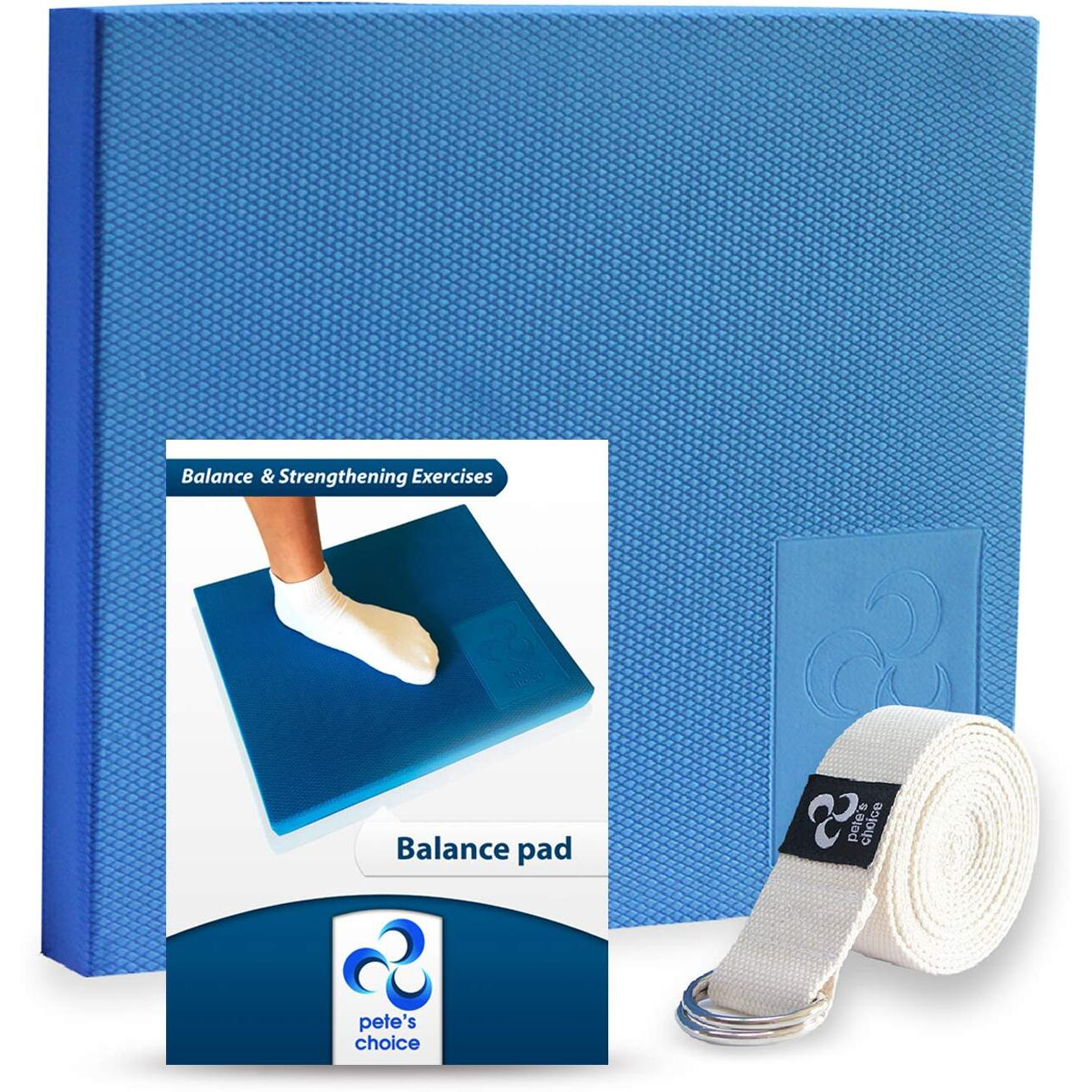 Xl Or L Foam Balance Pad - Free Stretching Strap & Booklet | Extra Large Balance Pads - Physical Therapy, Ankle & Knee Rehab