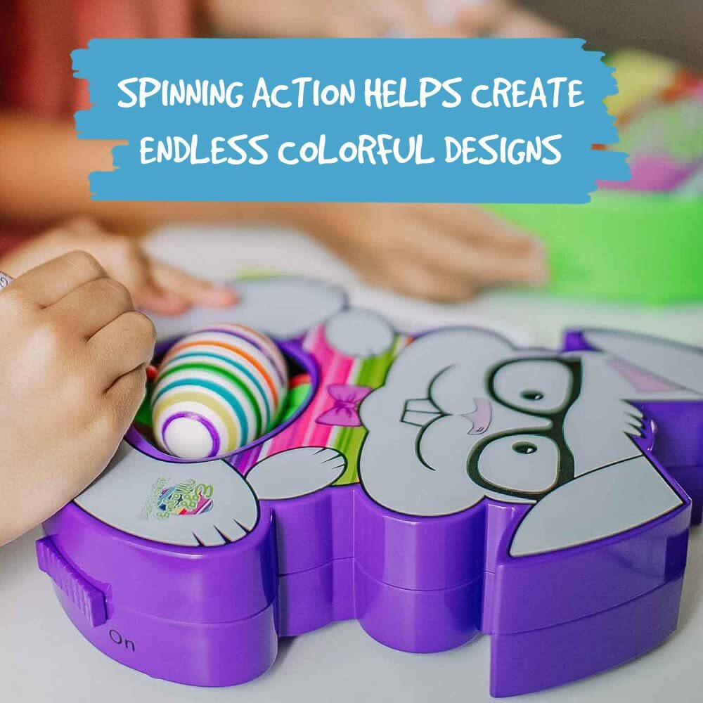 The Eggmazing Easter Egg Decorator Kit - Includes Bunny Egg Decorating Spinner Arts And Crafts Set With 8 Colorful Quick Drying Markers