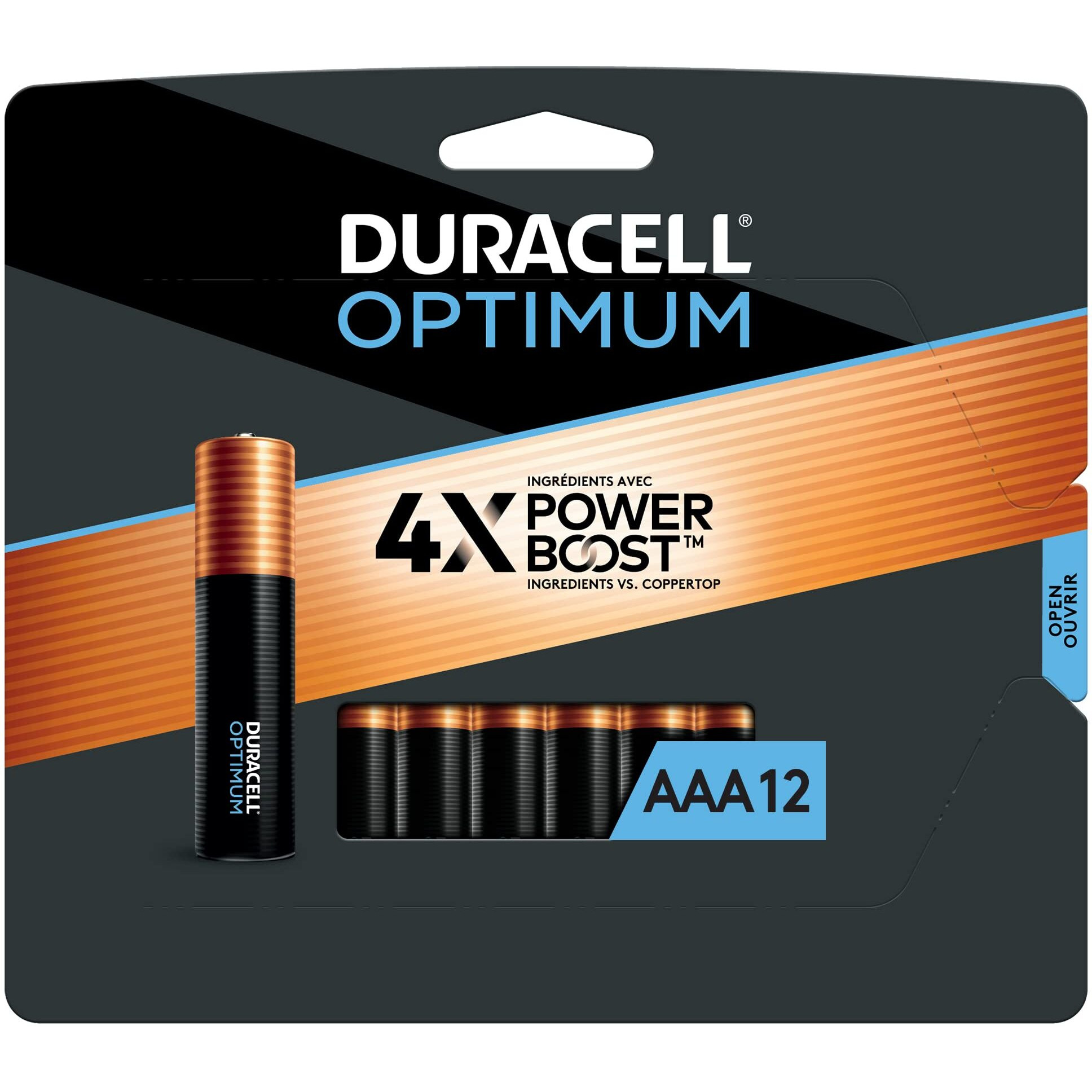Duracell Optimum Aaa Batteries With Power Boost Ingredients, 12 Count Pack With Long-Lasting Power, All-Purpose Alkaline Aaa Battery For Household And Office Devices