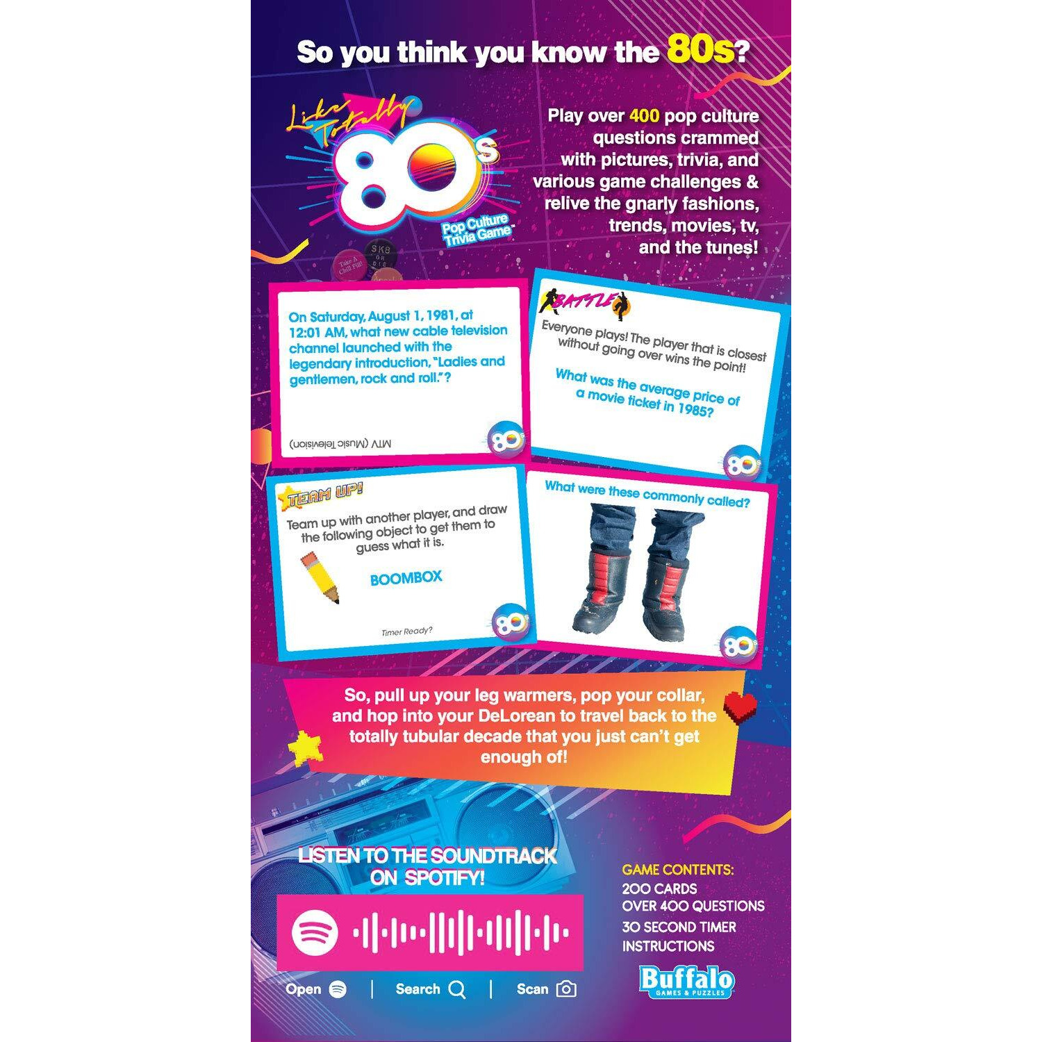 Buffalo Games Like Totally 80's - Pop Culture Trivia Game