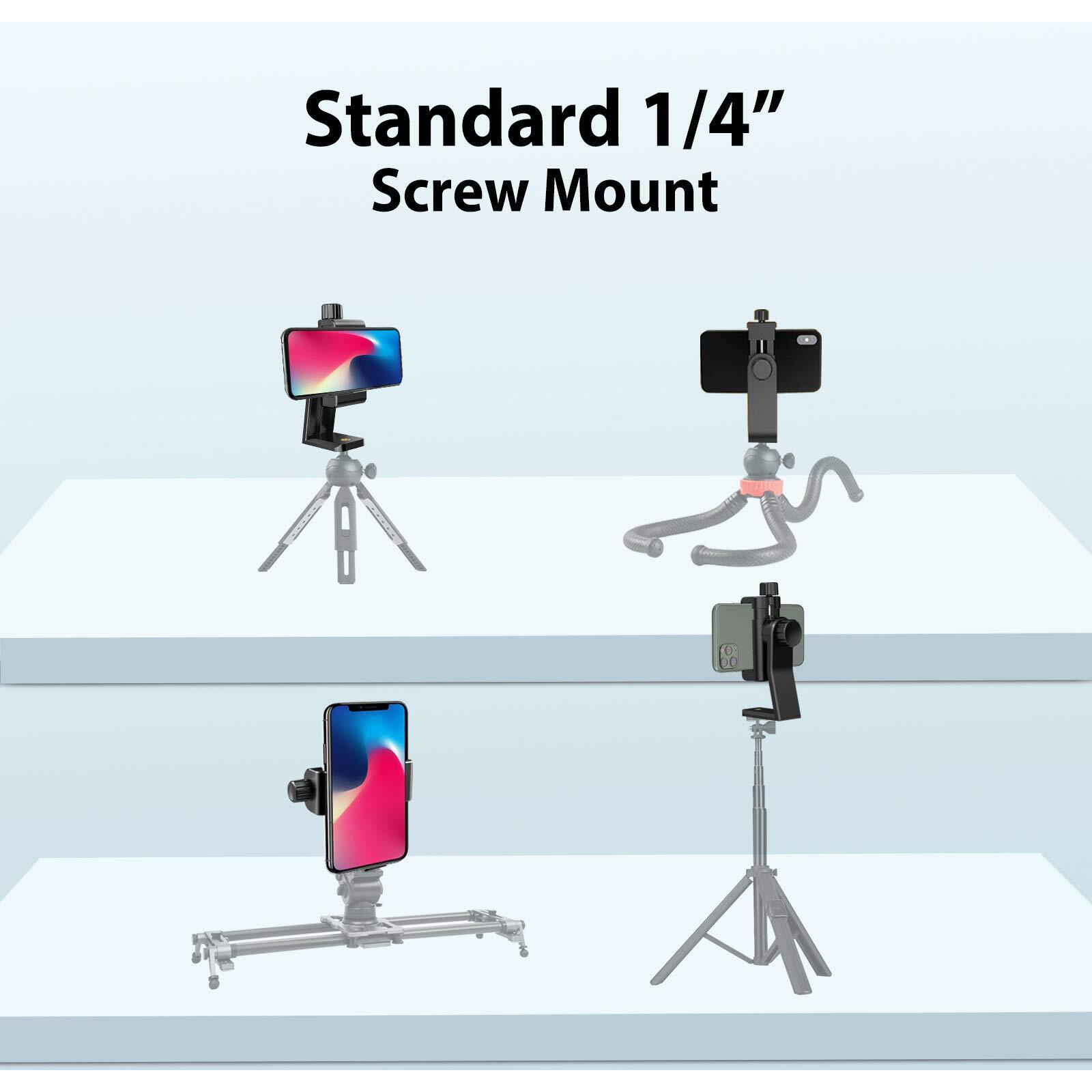 6Amlifestyle Cell Phone Tripod Mount Adapter With Tripod Ball Head 360 Rotatable For Universal Smartphone Samsung Galaxy Iphone Holder For Tripod Selfie Stick Monopod Etc