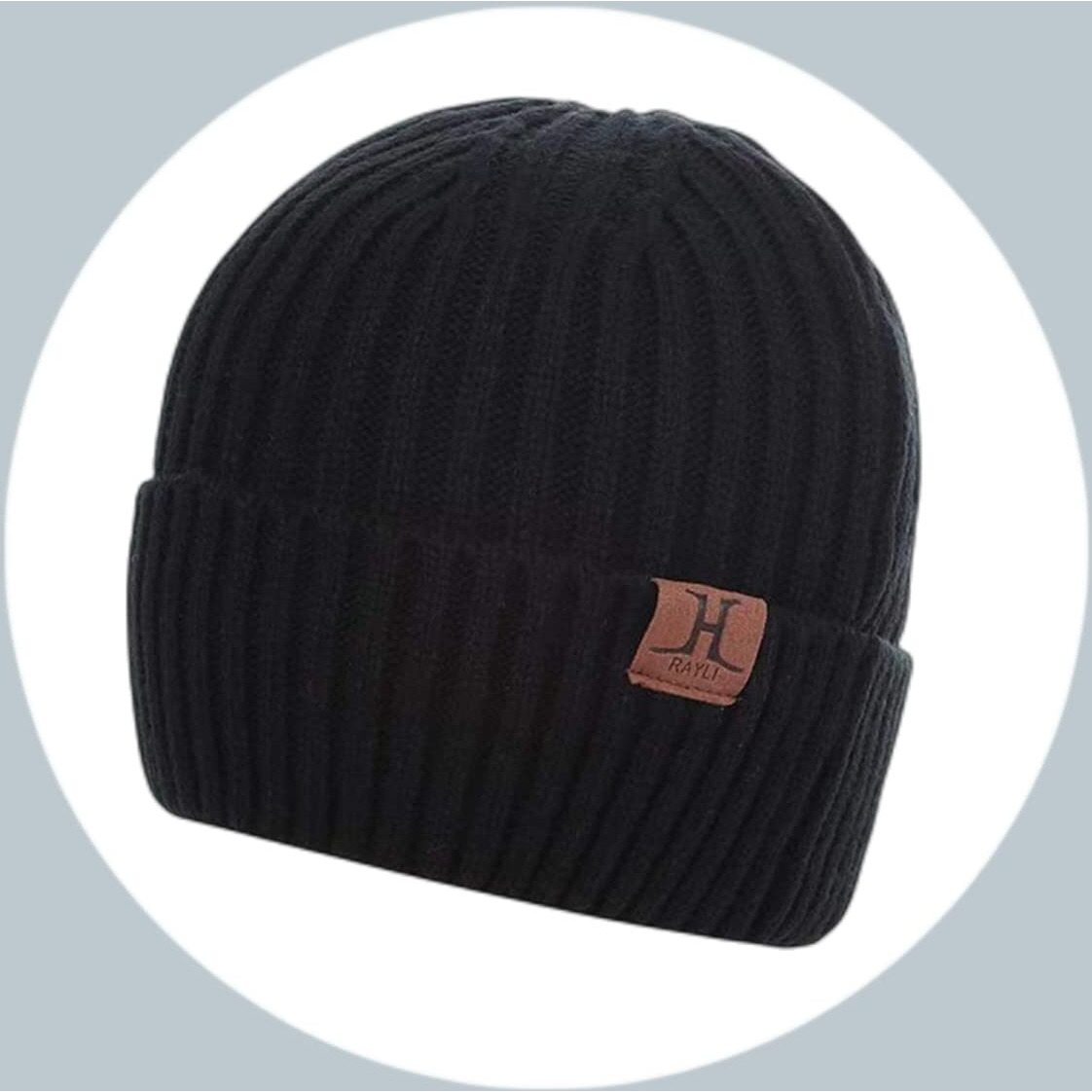 Jtjfit 3Pcs In 1 Winter Warm Knit Beanie Hat+Long Scarf+Touchscreen Gloves Set With Knit Fleece Lined For Men(Black)