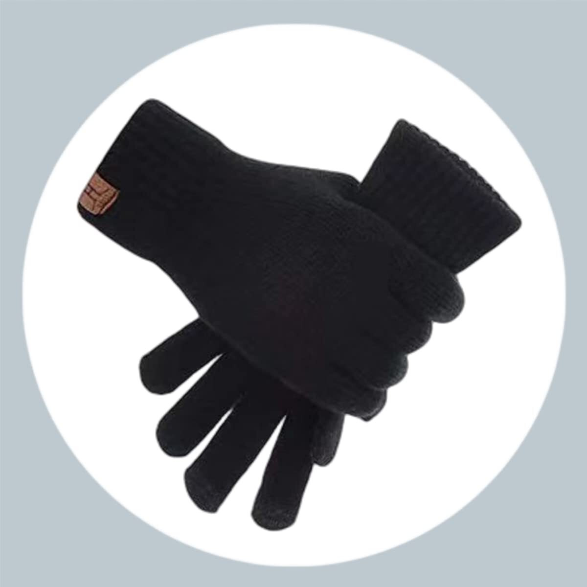 Jtjfit 3Pcs In 1 Winter Warm Knit Beanie Hat+Long Scarf+Touchscreen Gloves Set With Knit Fleece Lined For Men(Black)