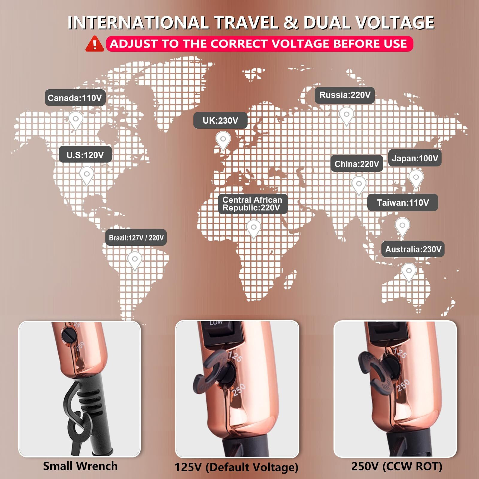 Lura Mini Portable Travel Hair DryerDual Voltage Small Lightweight Blow Dryer With Eu Plug,1200W Compact Hairdryer With Folding Handle,With Concentrator&Diffuser Attachment,For Women And Men