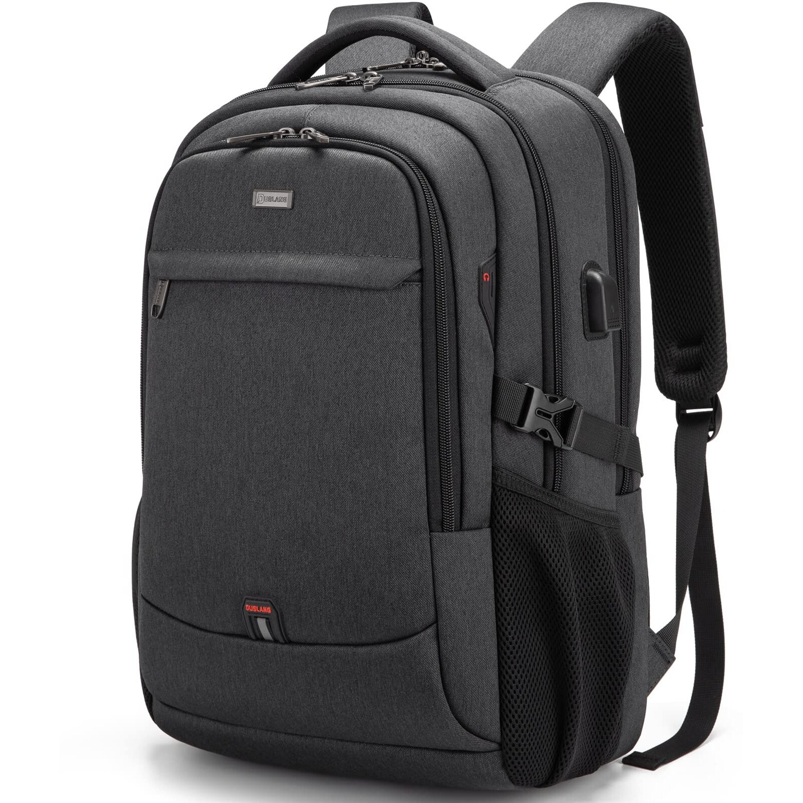 Duslang 17 Inch Laptop Backpack For Travel Water Resistant College Backpack For Men/Women Laptop Bag With Usb Charging Port,Black