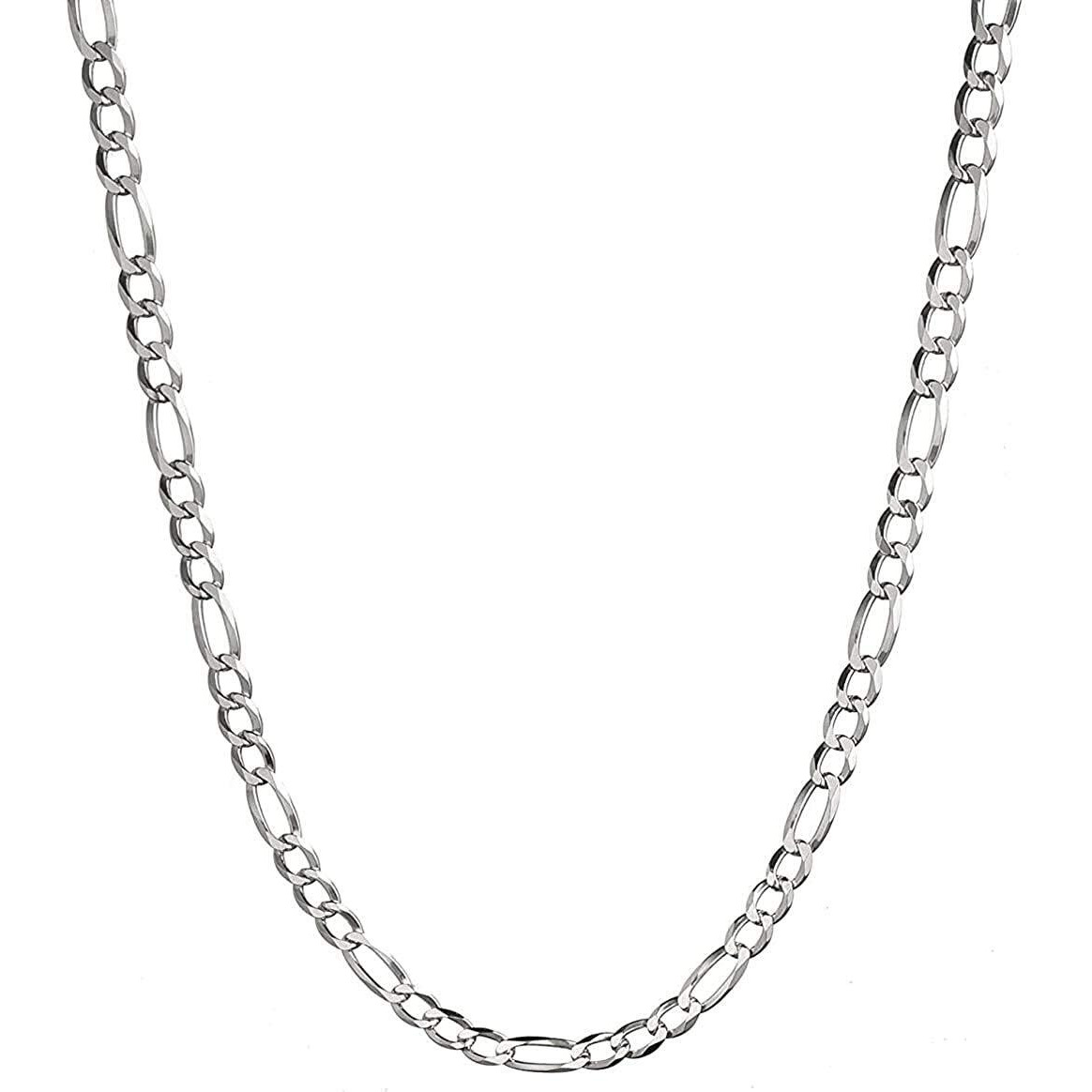 Savlano 925 Sterling Silver 4Mm Italian Solid Figaro Link Chain Necklace Comes With A Gift Box For Men & Women - Made In Italy (24, 4Mm)
