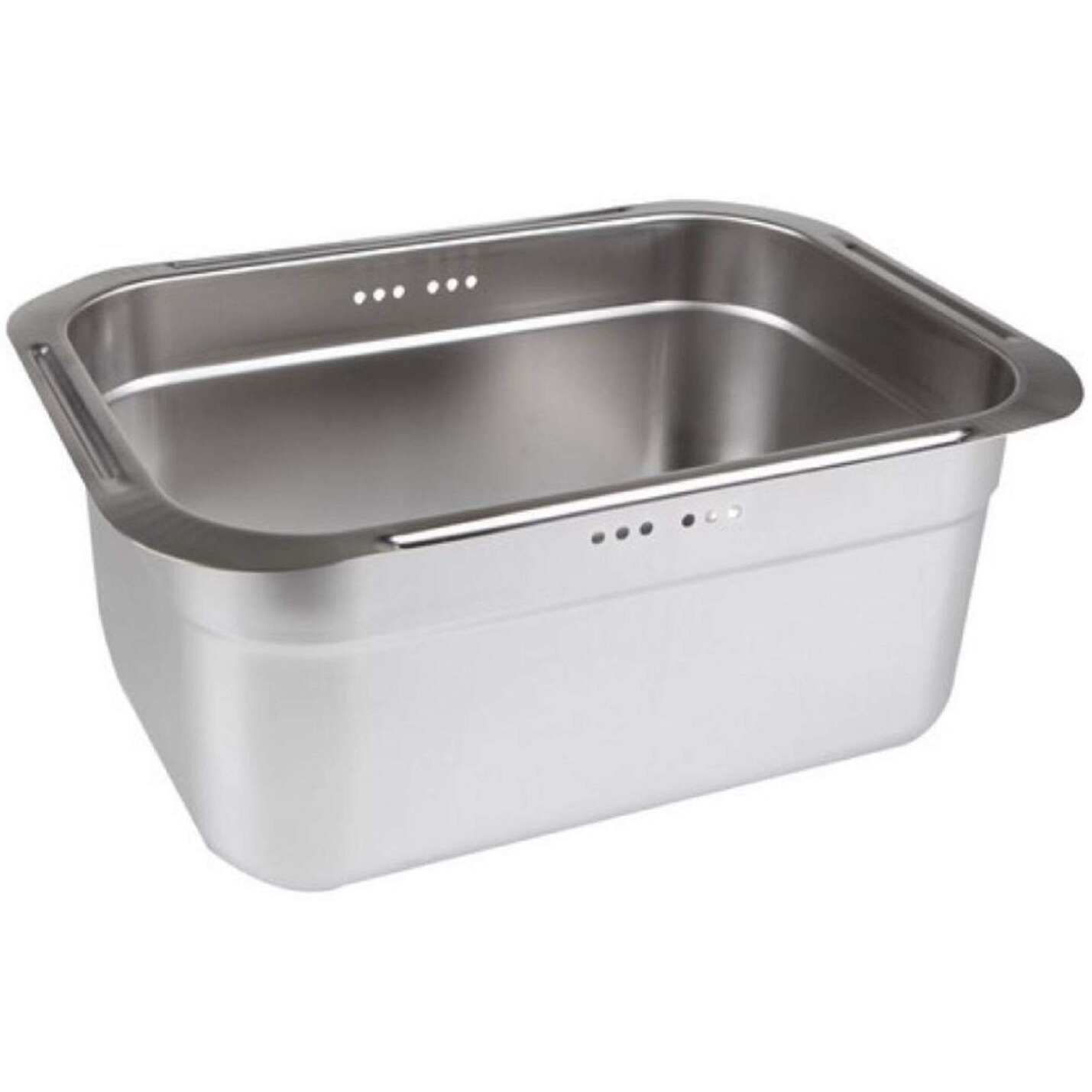 Incoc Stainless Steel Basin Bucket Dishpan Dish Washing Bowl Basket Portable Tub Rack (Large)