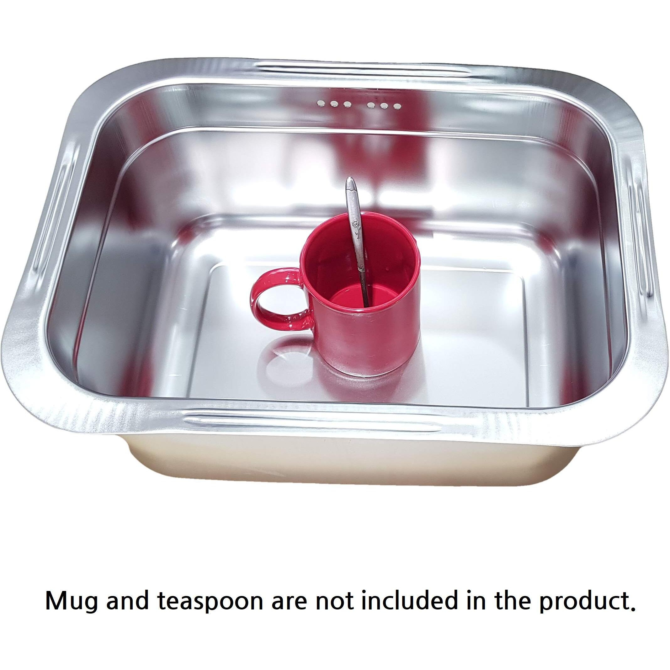 Incoc Stainless Steel Basin Bucket Dishpan Dish Washing Bowl Basket Portable Tub Rack (Large)