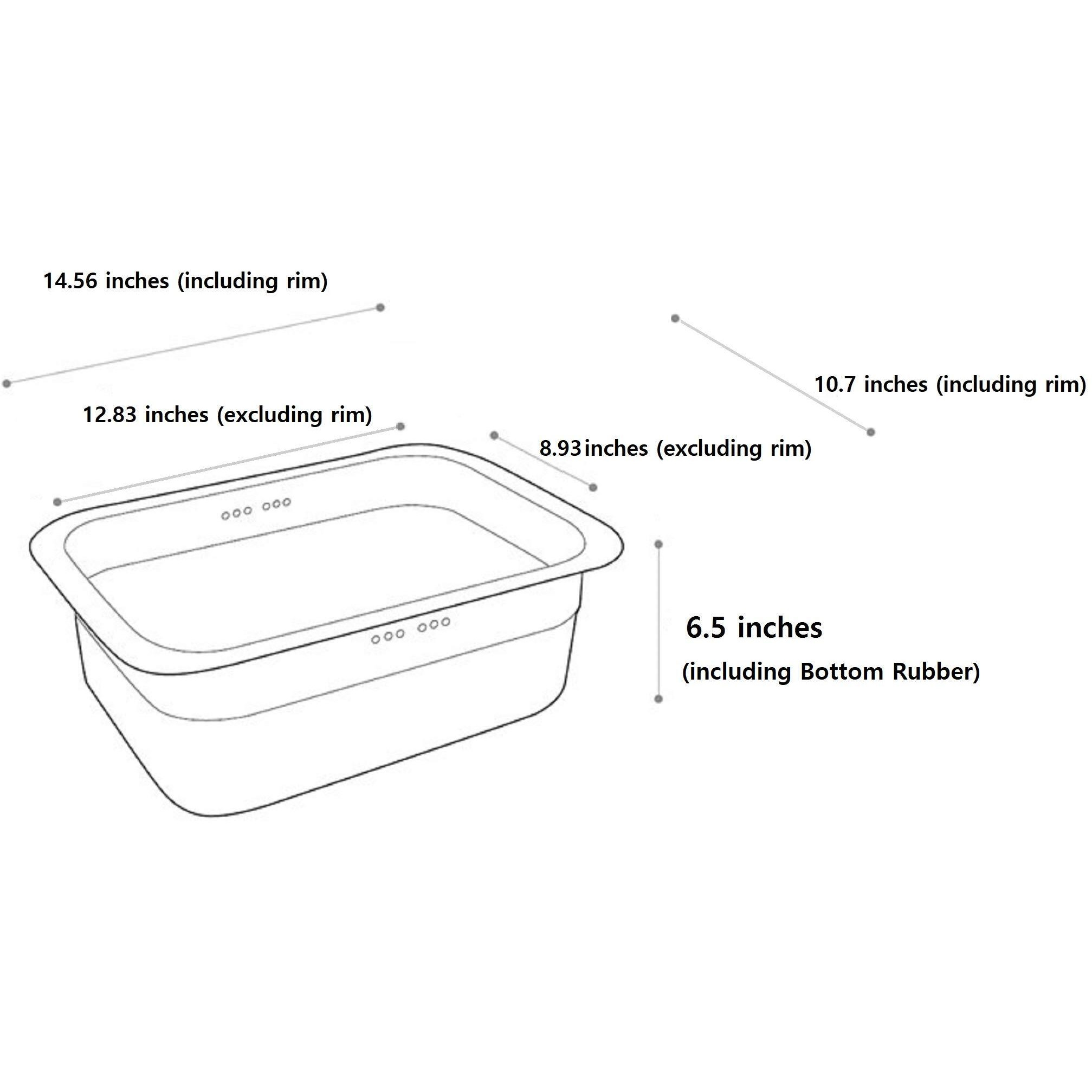 Incoc Stainless Steel Basin Bucket Dishpan Dish Washing Bowl Basket Portable Tub Rack (Large)