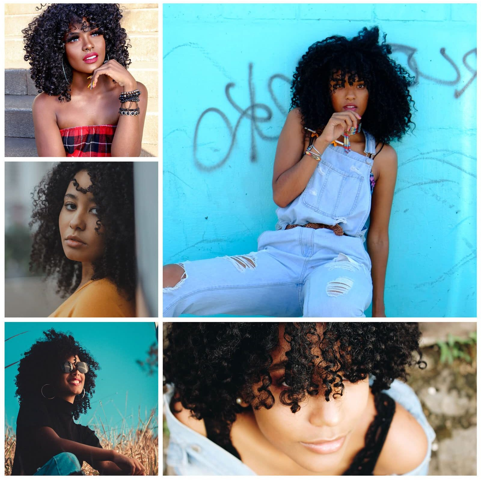 Onpep Black Afro Curly Wigs For Black Women Short Shoulder Length Kinky Curly Hair Wig With Bangs Heat Resistant Synthetic Wigs