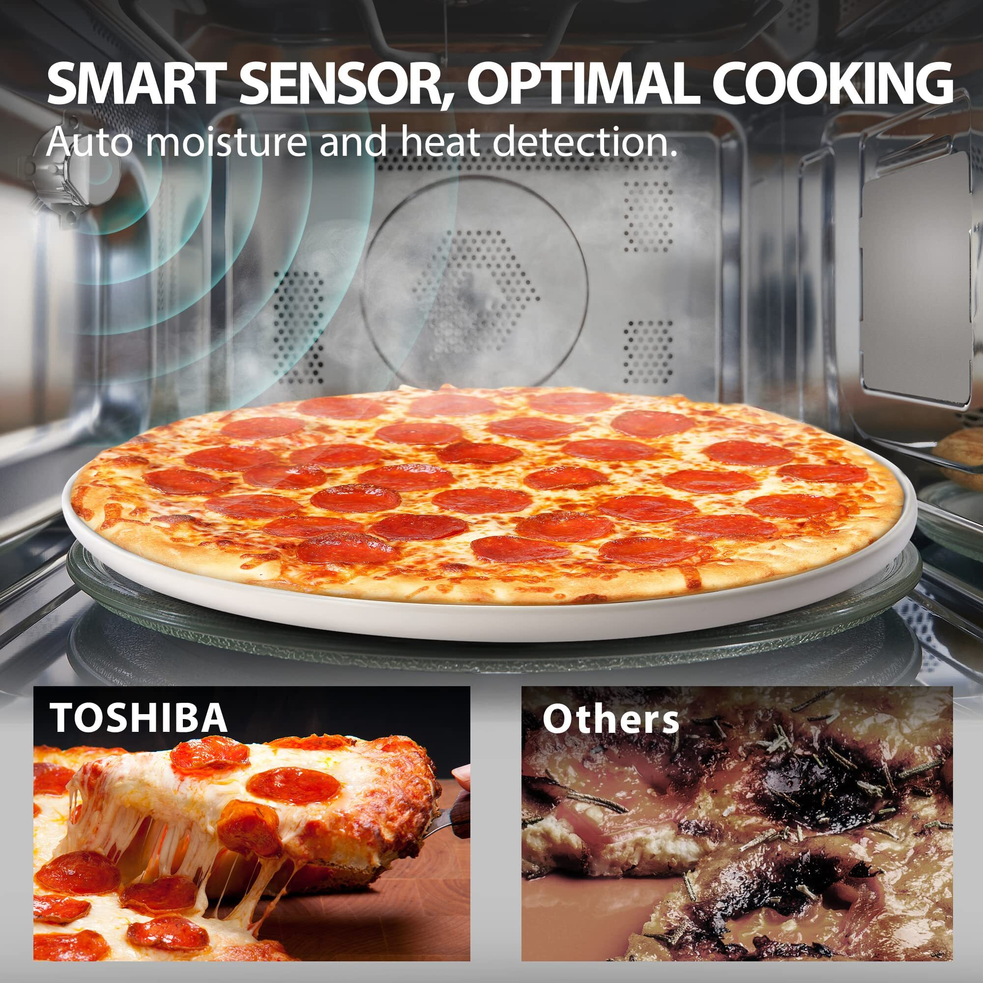 Toshiba 4-In-1 Ml-Ec42P(Bs) Countertop Microwave Oven, Smart Sensor, Convection, Air Fryer Combo, Mute Function, Position Memory 13.6"" Turntable, 1.5 Cu Ft, 1000W, Black