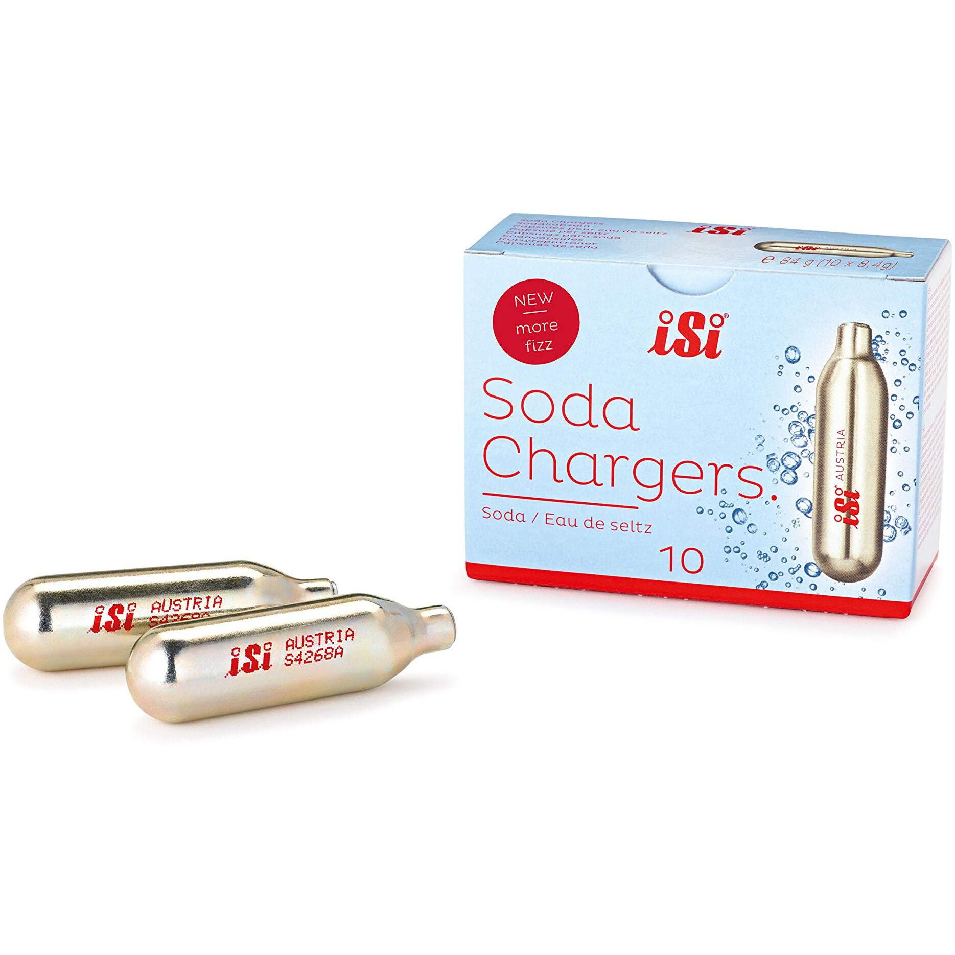 Isi Na North America Co2 Soda Siphon Charger For Use With Classic Sodamaker And Soda Siphon, 10 Pack, Gold
