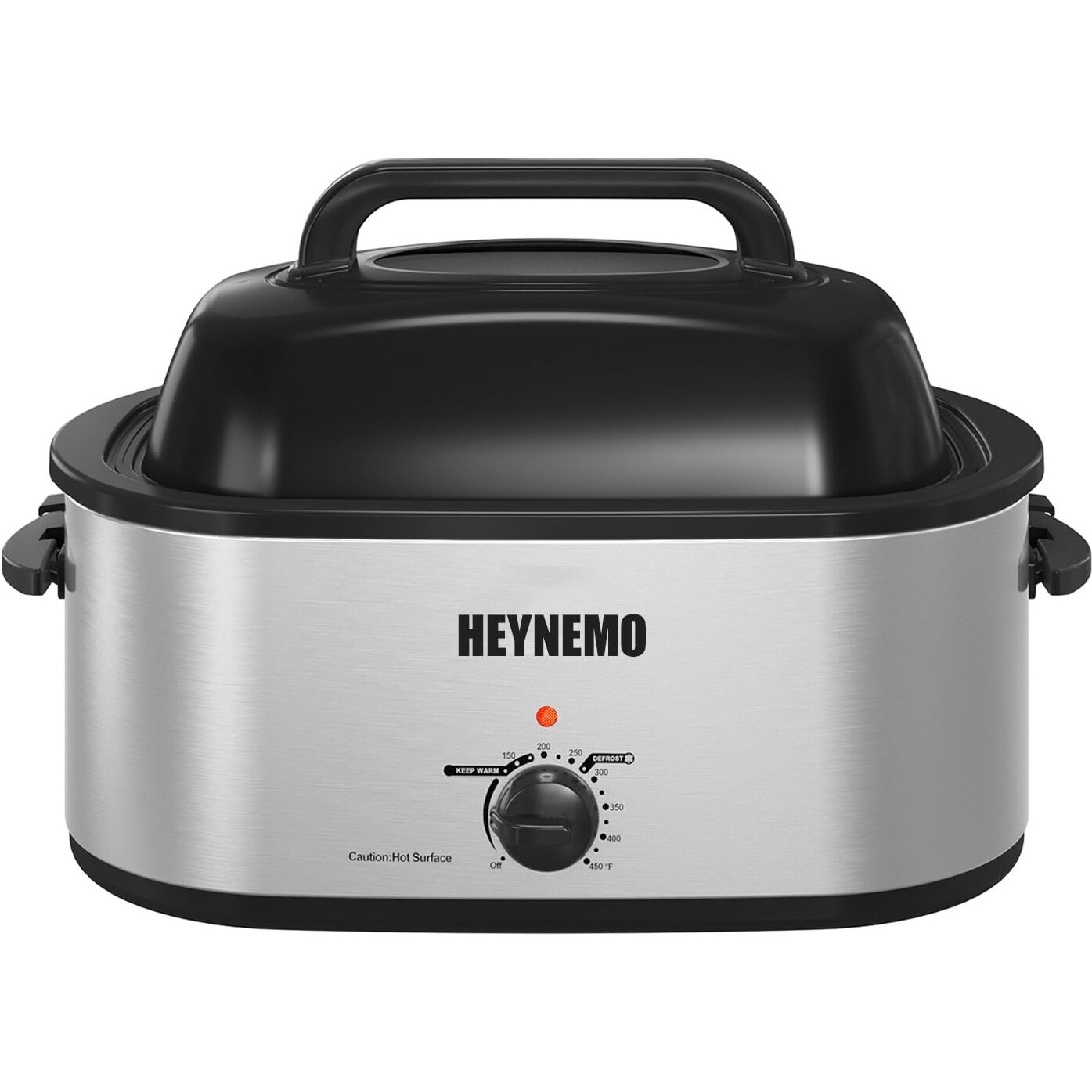 Roaster Oven, Turkey Roaster Oven Buffet With Self-Basting Lid, 22Qt Electric Roaster Oven, Removable Pan, Cool-Touch Handles, 1450W Stainless Steel Roaster Oven, Silver