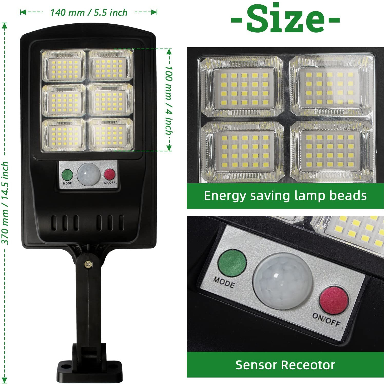 Duewot Solar Lights Outdoor, 1 Pack 1000 Lumens Motion Sensor Security Light - Waterproof Solar Lights For Patio, Front Door, Deck, Fence, Gutter, Yard, Porch