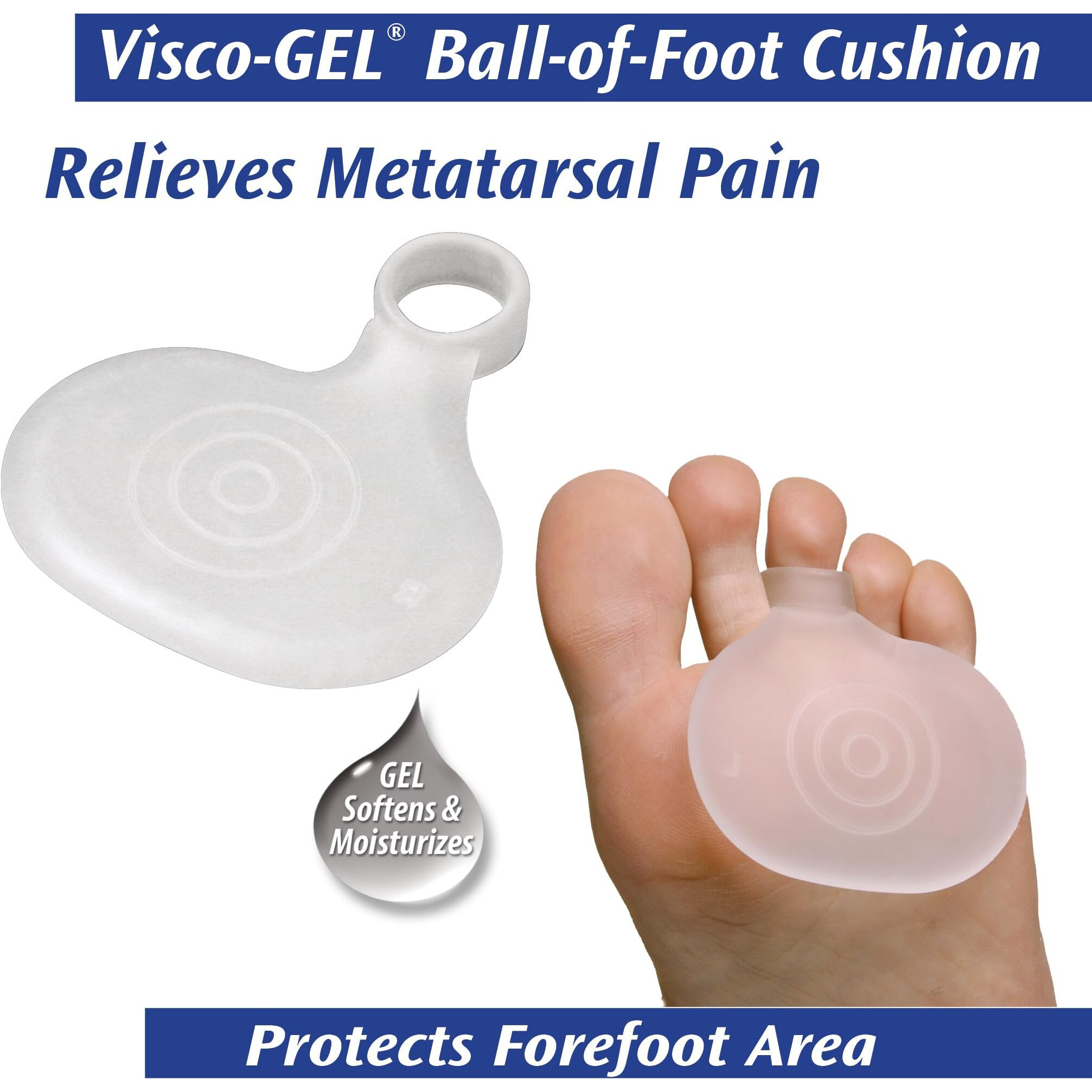 Pedifix Visco-Gel Metatarsal Pad With Toe Loop, Large Right