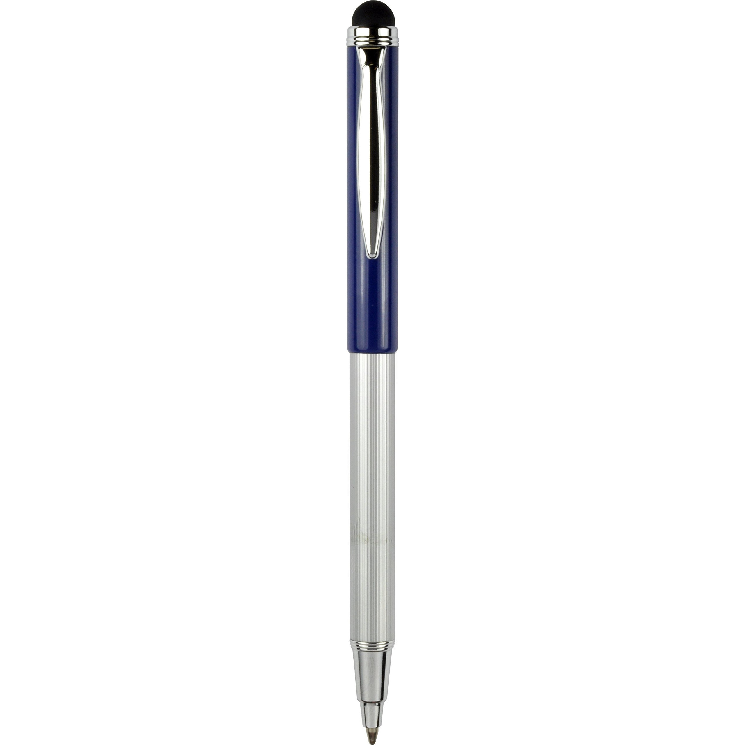 Zebra Pen Styluspen Telescopic Ballpoint Pen, Medium Point, 1.0Mm, Black Ink, Grey And Navy Barrels, 2-Count