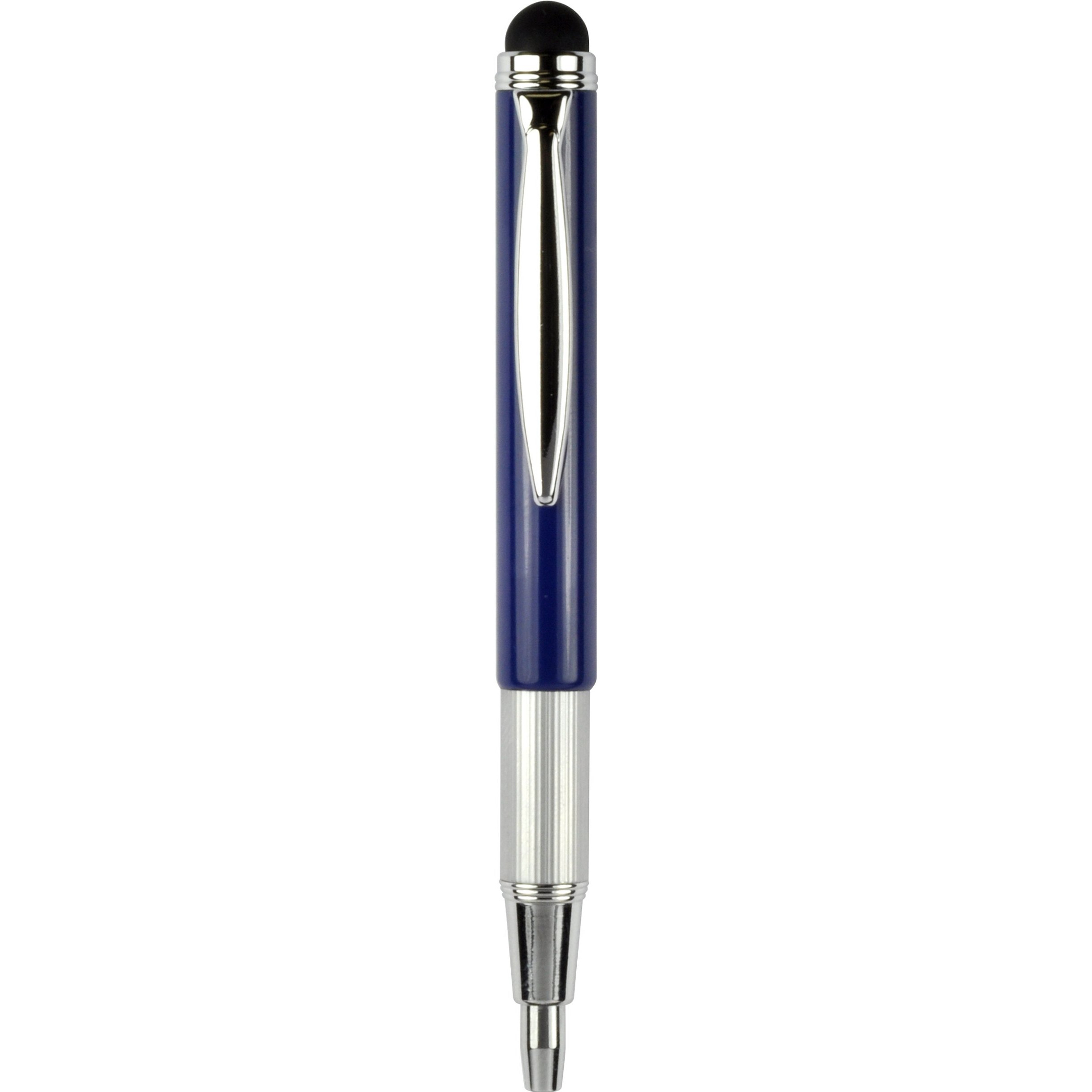 Zebra Pen Styluspen Telescopic Ballpoint Pen, Medium Point, 1.0Mm, Black Ink, Grey And Navy Barrels, 2-Count