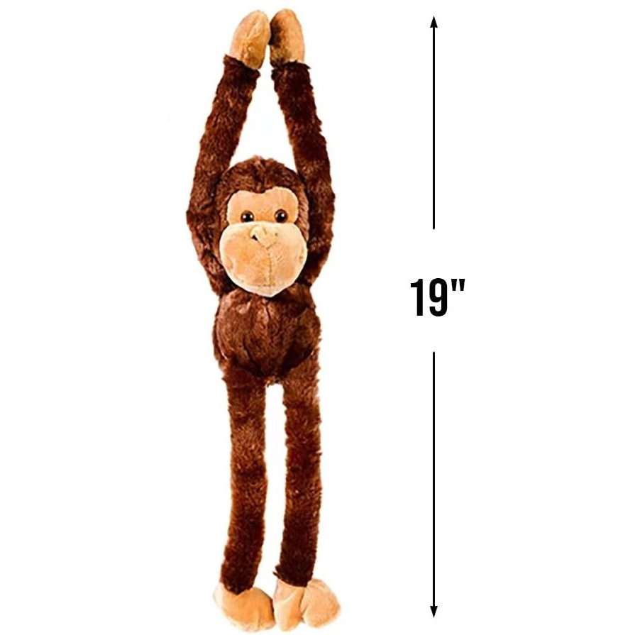 Large Hanging Hook And Loop Hand Stuffed Animal Plush Monkey By Adventure Planet