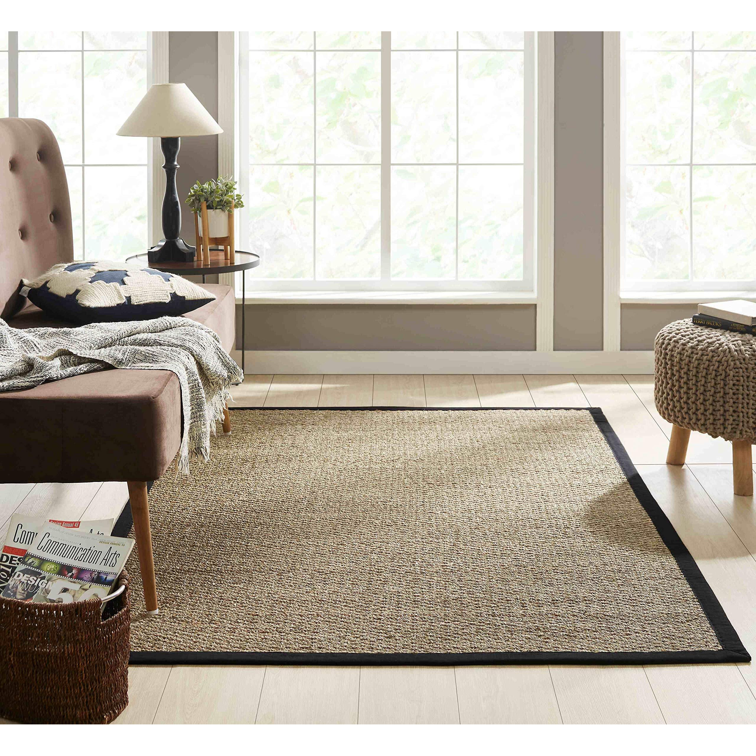 Chesapeake Seagrass Area Rug With Black Border (5'X7')