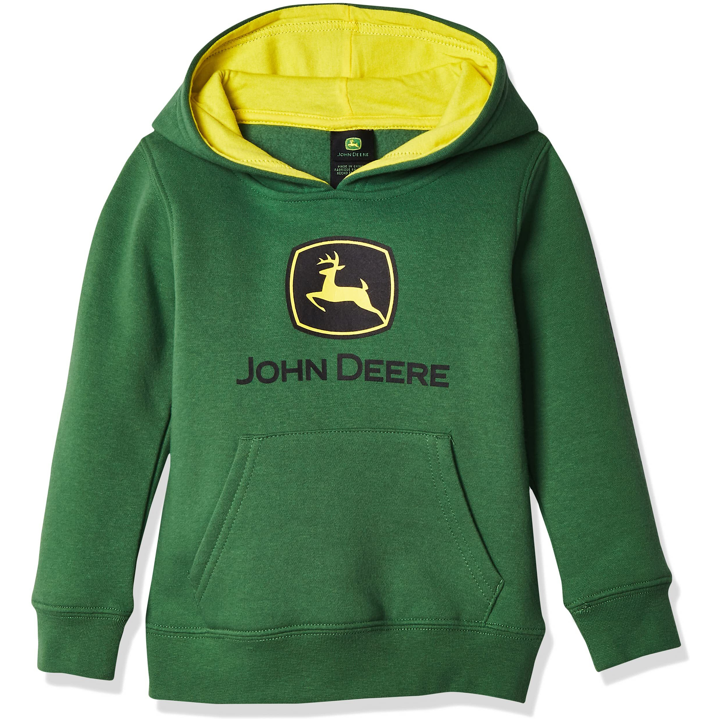 John Deere Boys Fleece Hoody Pull Over Hooded Sweatshirt, Green Trademark, 14-16 Us