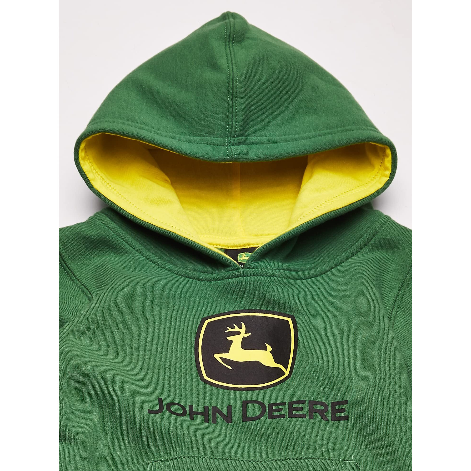 John Deere Boys Fleece Hoody Pull Over Hooded Sweatshirt, Green Trademark, 14-16 Us