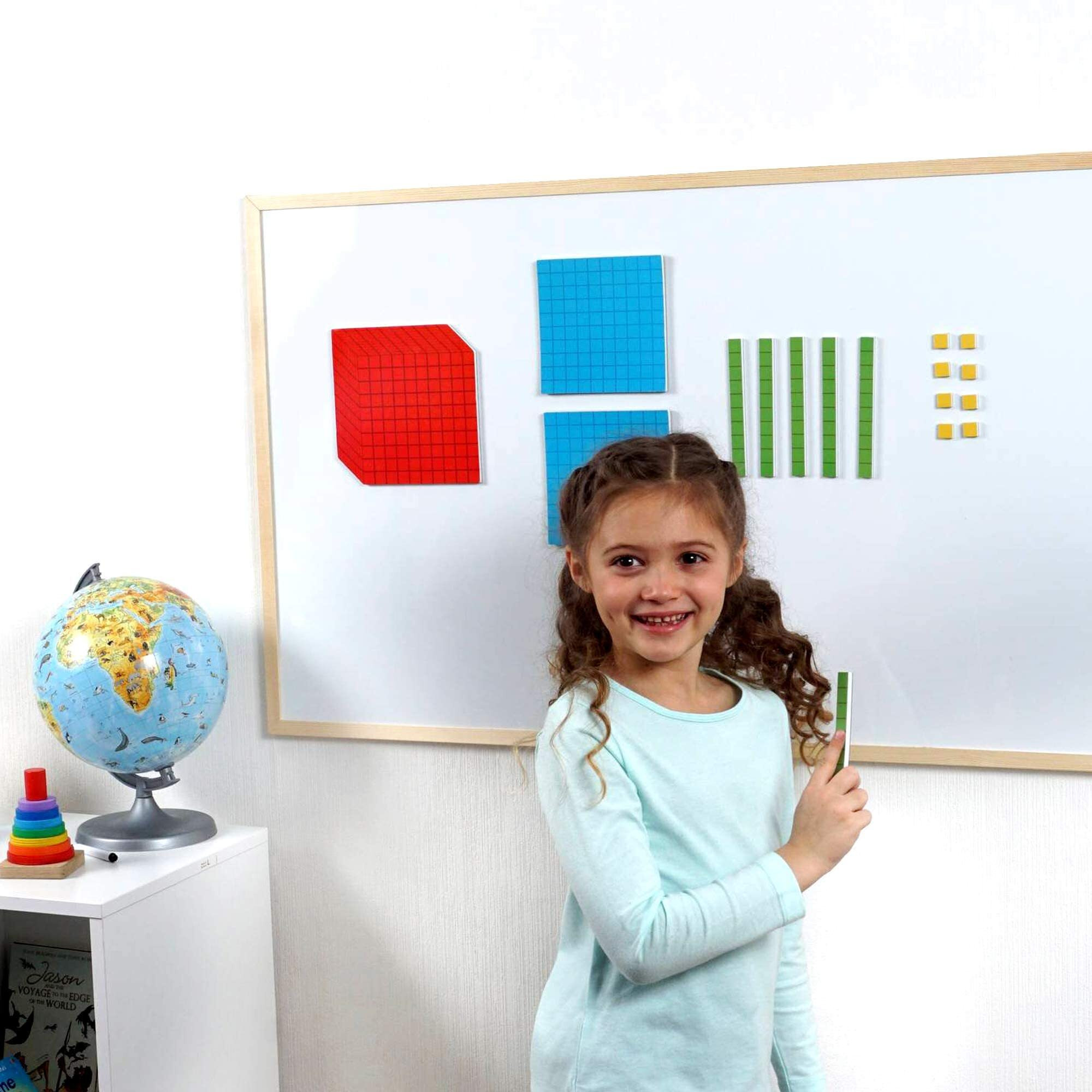 131 Pcs Jumbo Magnetic Base Ten Blocks For Math - Place Value Blocks, Base 10 Math Manipulatives K-3, Number Blocks, Math Counters For Kids, Math Cubes, Counting Blocks, Kindergarten 1St 2Nd 3Rd Grade
