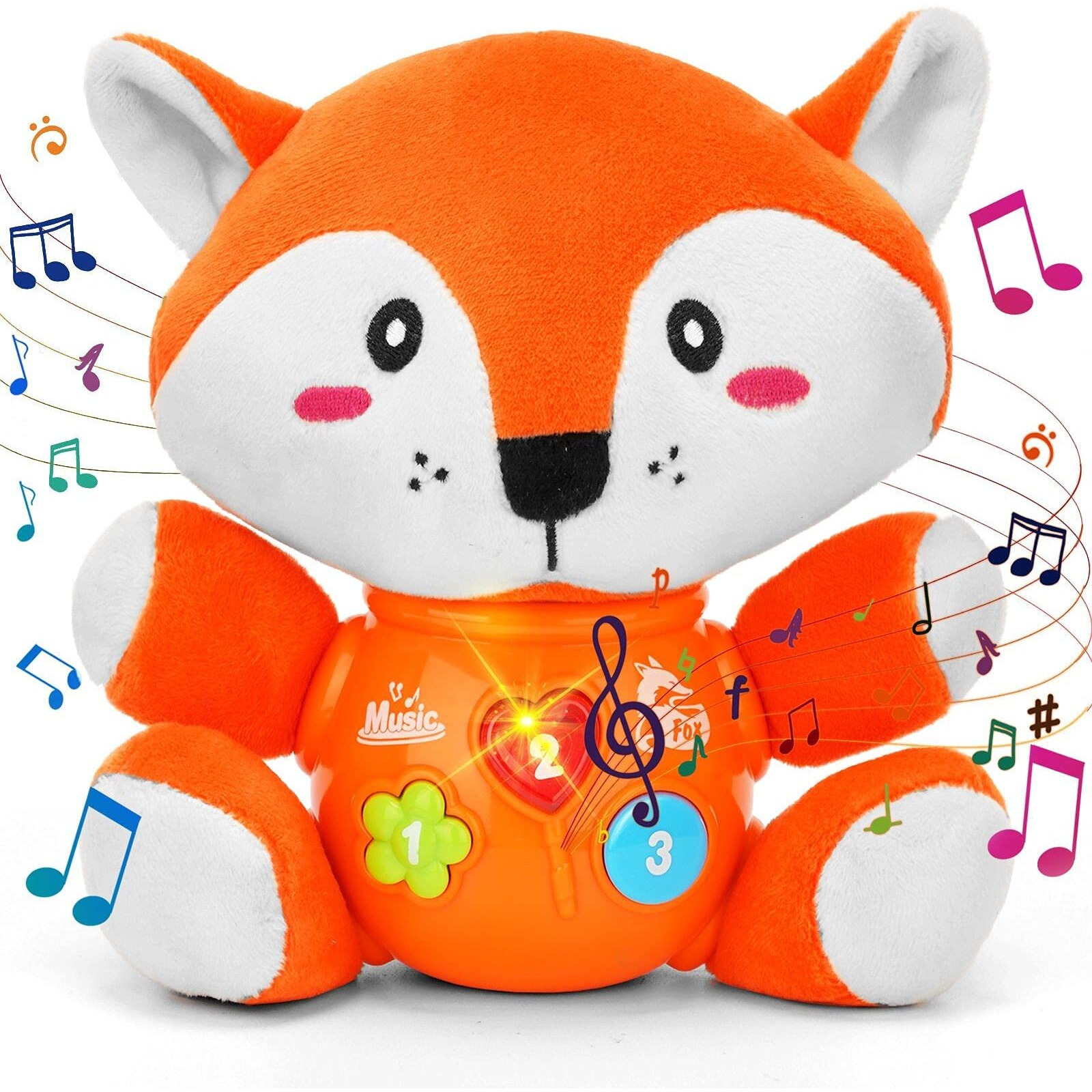 Daboot Musical Baby Toys, Cute Fox Baby Newborn Toys For Toddlers Babies 0 3 6 9 12 Month, Infants Baby Toy For Girls And Boys Best Gift
