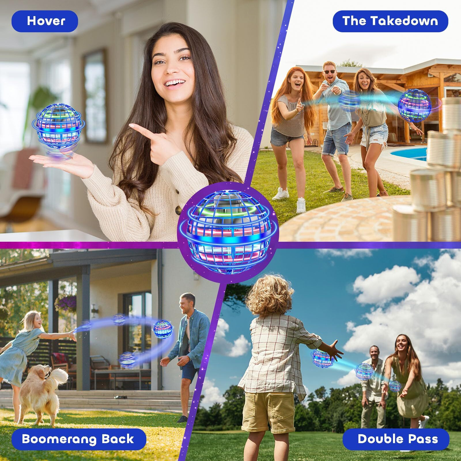 Tikduck Flying Orb Ball 2024 Toys Soaring Hover Boomerang Spinner Hand Controlled Mini Drone Cosmic Globe Spinning Kids Adults Outdoor Birthday Gift Cool Stuff For Boys Girls 6 7 8 9 10+ Year Old