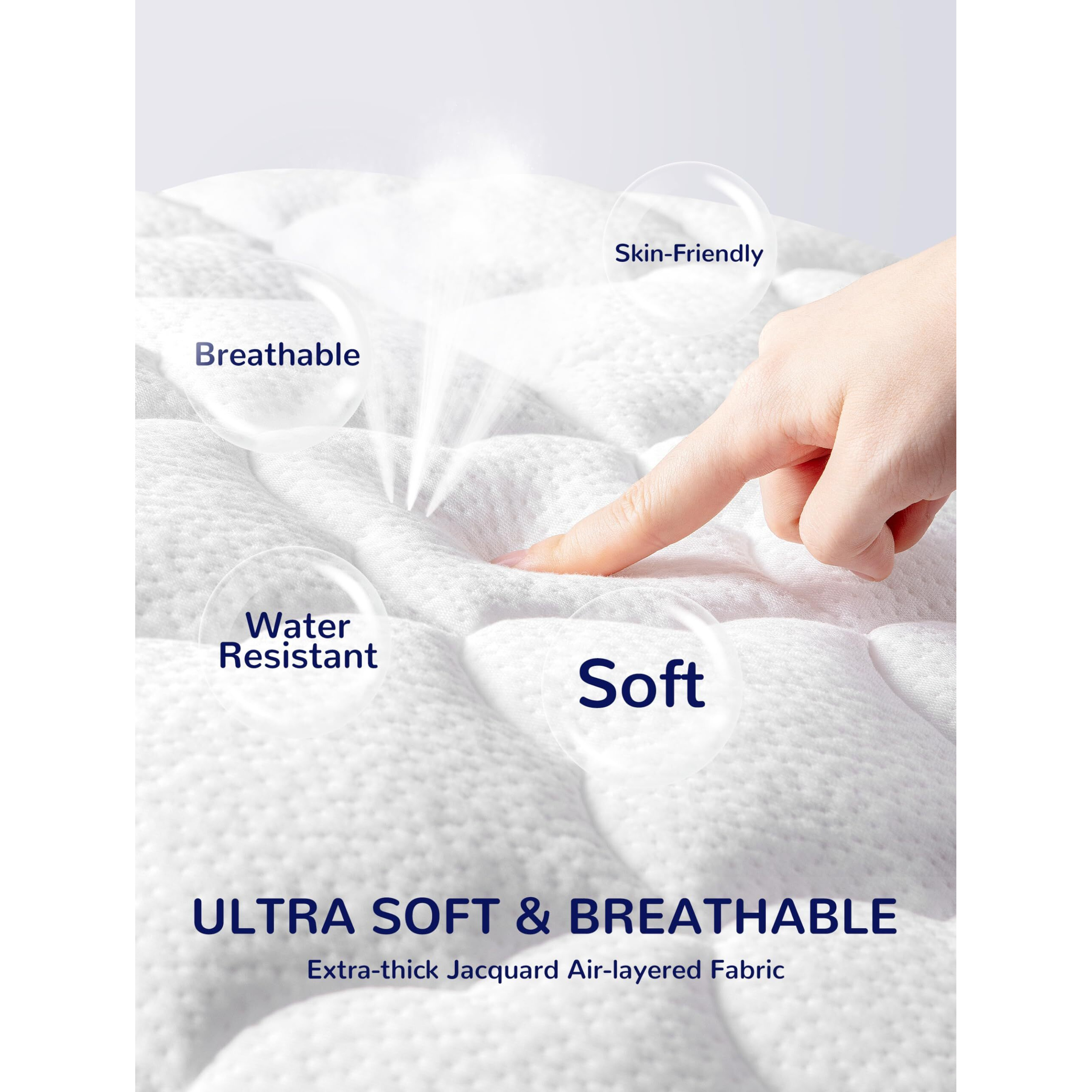 Sleep Zone Waterproof Crib Mattress Protector Pad - Quilted, Fitted Baby Mattress Cover 28"&quotX52"" - Soft Breathable Toddler Mattress Pad Noiseless Infant Bed Topper - Deep Pocket 14"" White