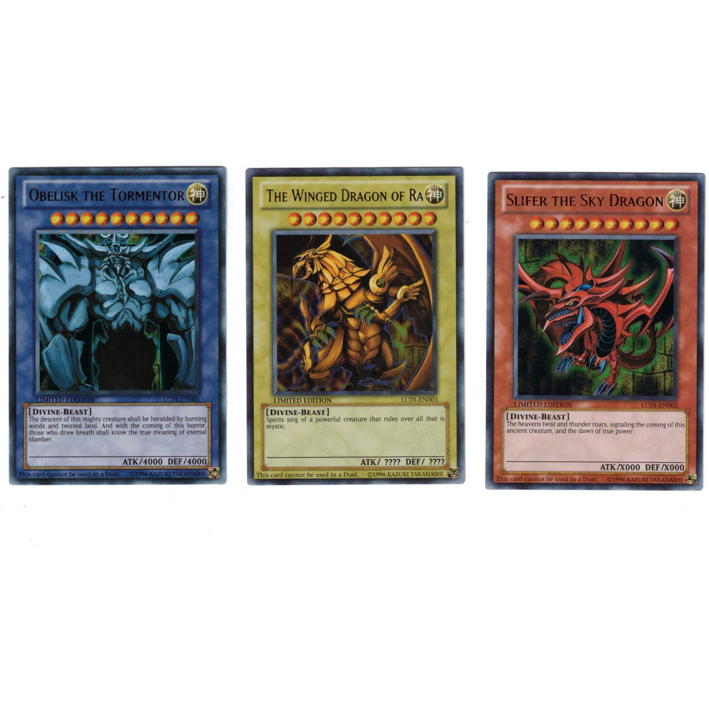 Yu Gi Oh Legendary Collection Ultra Rare God Card Set Of 3 Egyptian God Cards Slifer, Obelisk Ra (Limited Edition) Ultra Rare Version