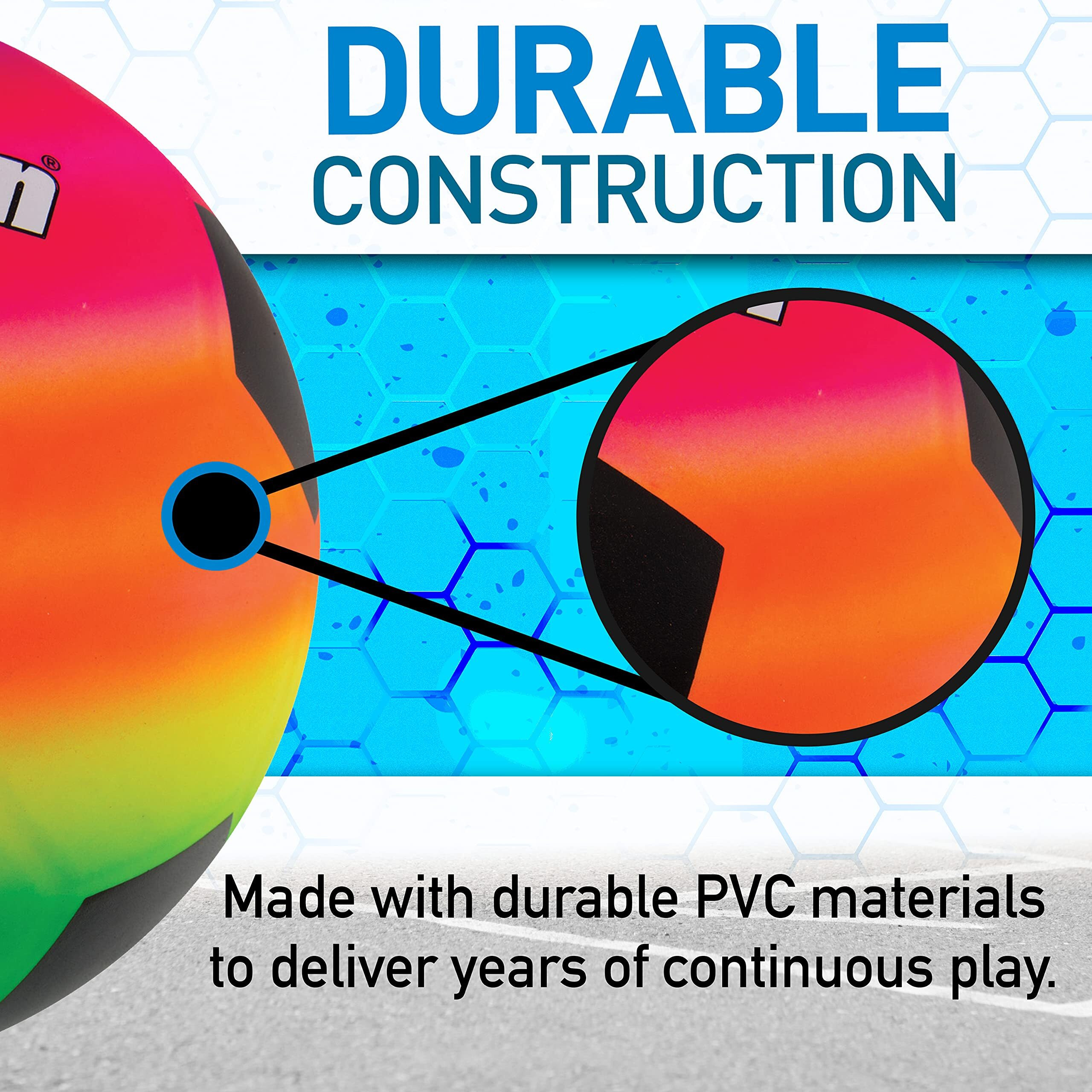 Franklin Sports Kids Mini Soccer Ball - Vibe Kids Indoor + Outdoor Soccer Ball - Rainbow Kids Pvc Ball - Great Playground Ball + Kickball For Kids - Fun Kids Toy Soccer Ball - Mini Indoor Soccer Ball