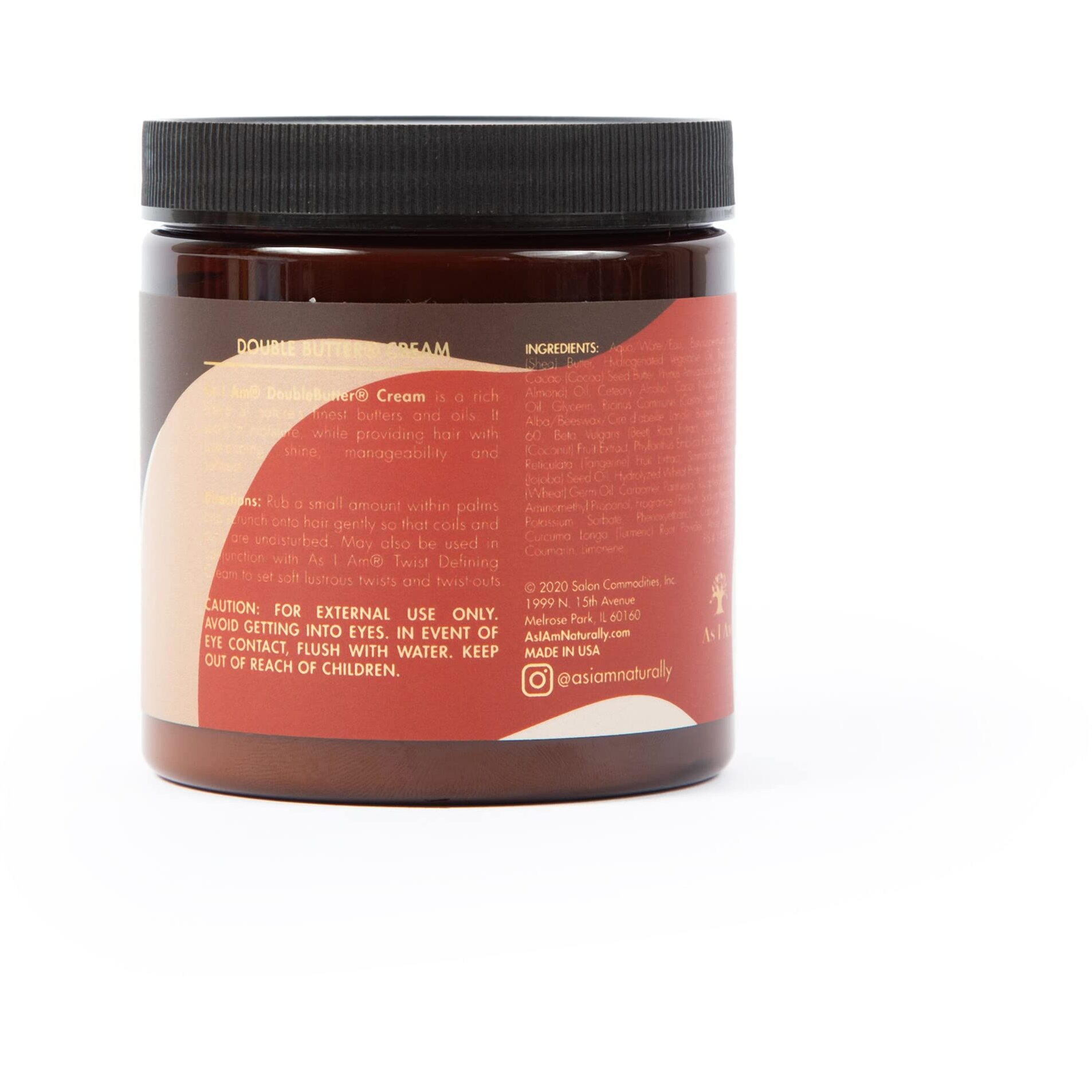 As I Am Double Butter Cream - 8 Ounce - Rich Daily Moisturizer - Soft And Shiny Curls And Coils - Repairs Split Ends - Strengthens Hair - Enriched With Pro-Vitamin B5