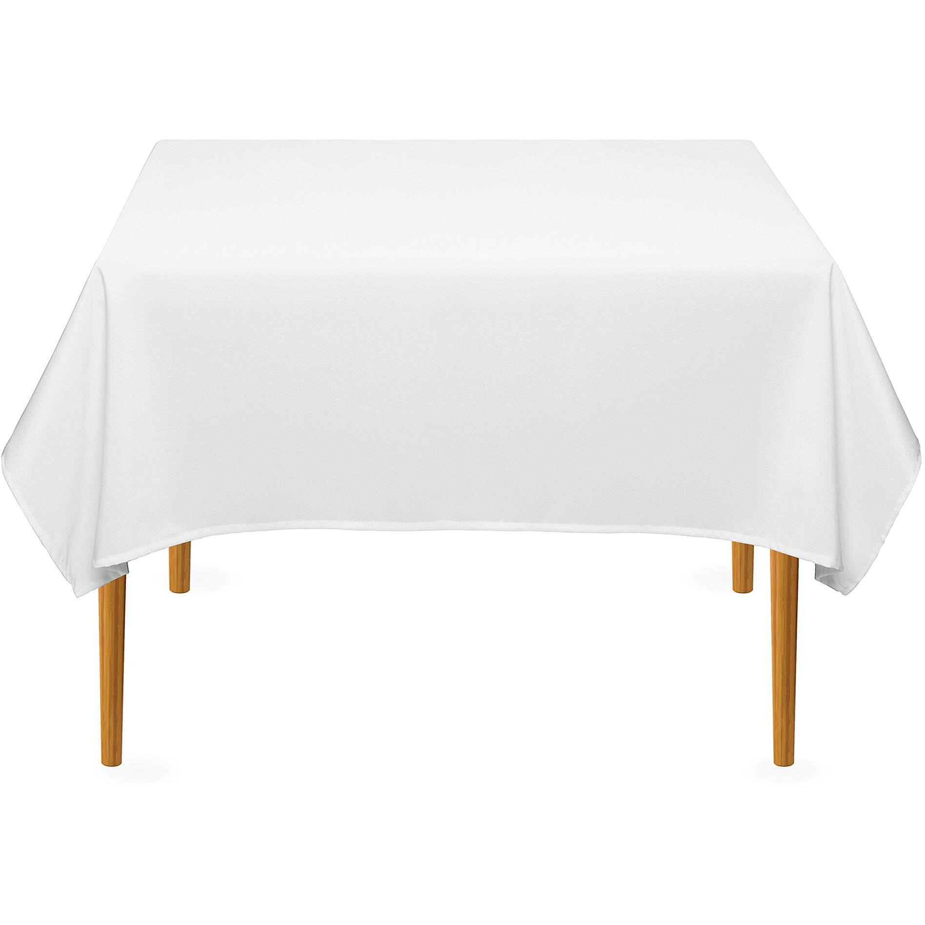 Lann's Linens - 54"" Square Premium Tablecloth For Wedding/Banquet/Restaurant - Polyester Fabric Table Cloth - White