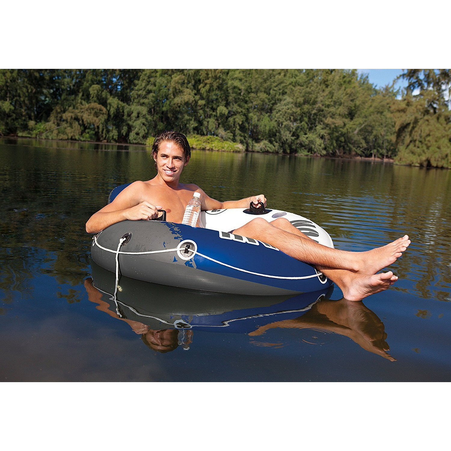 Intex River Run I Sport Lounge, Inflatable Water Float, 53"" Diameter