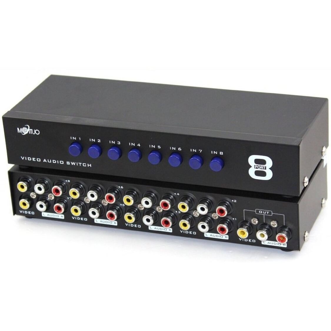 E-Sds 8-Way Av Switch Rca Switcher 8 In 1 Out Composite Video L/R Audio Selector Box For Dvd Stb Game Consoles Cv0235