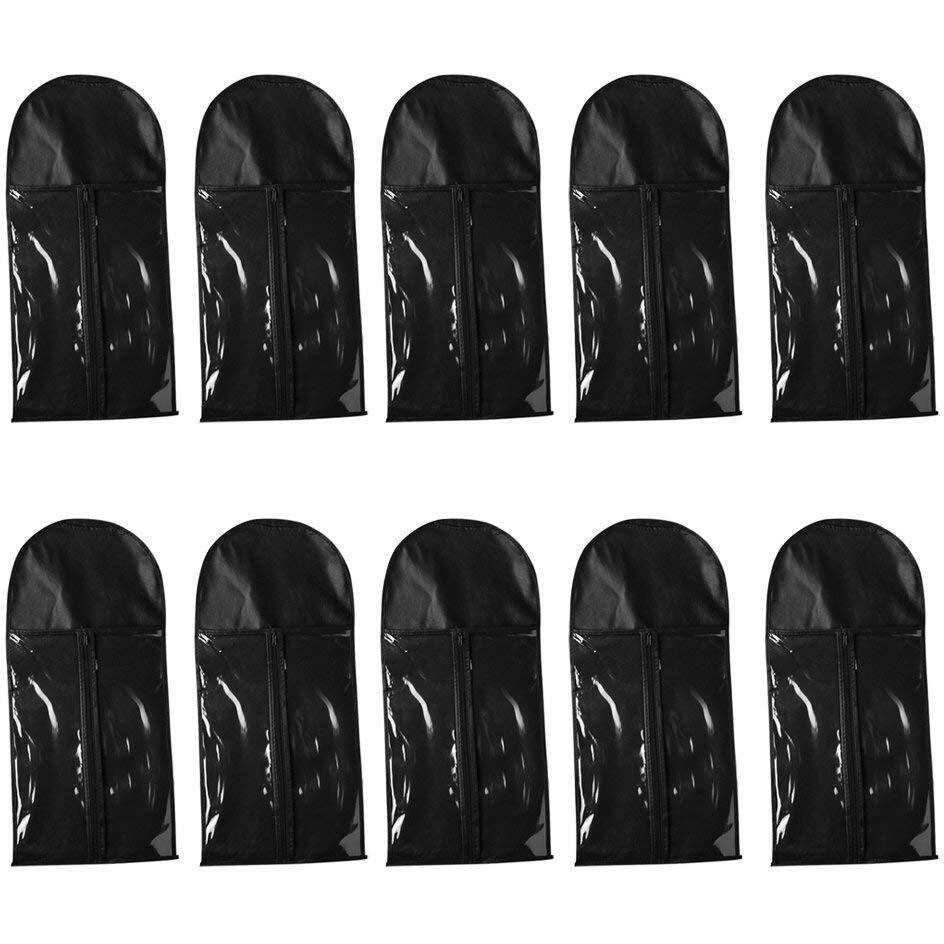 Wig Storage Bag Holder Case, Wigs Pouch Dust-Proof Organizer Protect For Professional Hair Extensions (Black Pack Of 10)