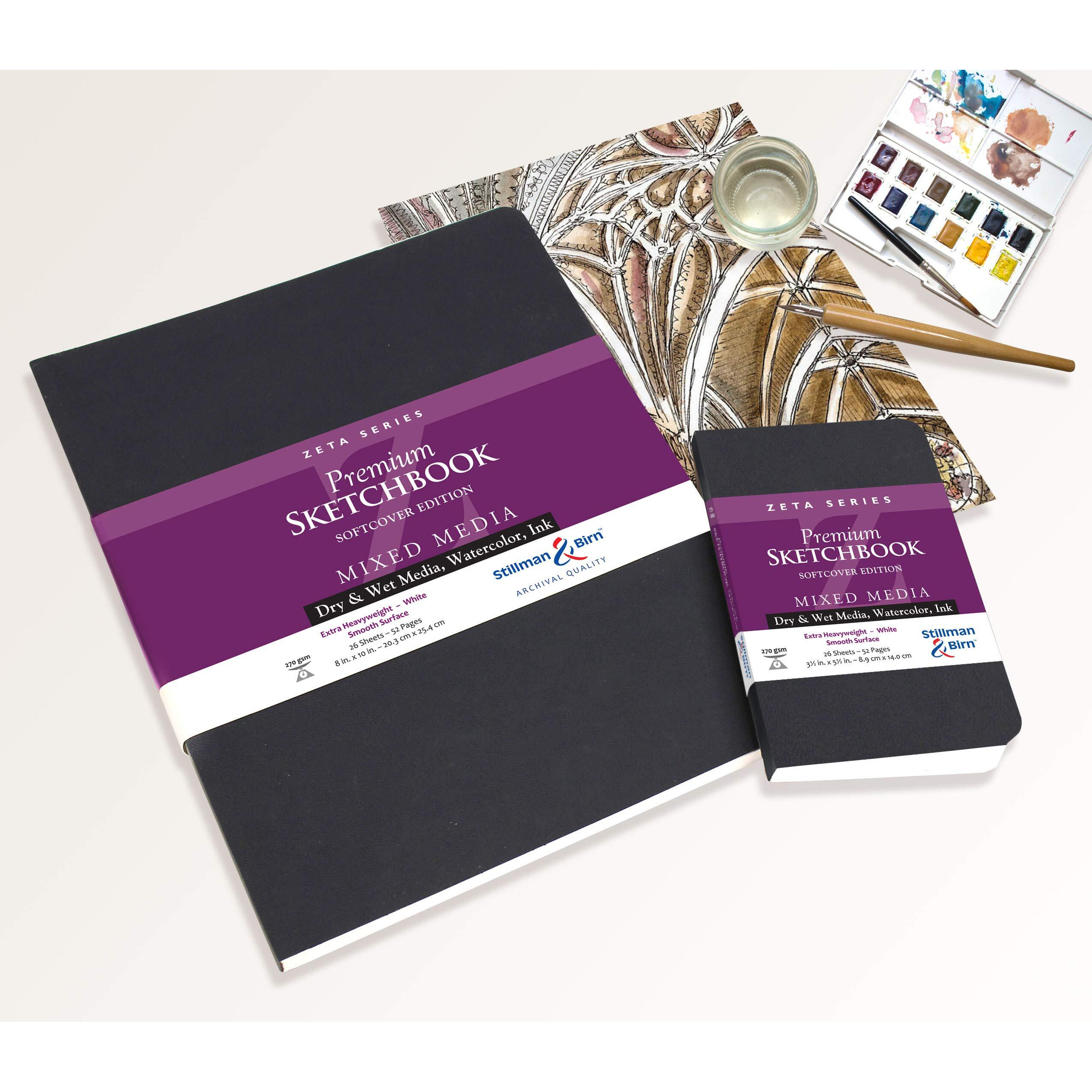 Stillman & Birn Zeta Series Softcover Sketchbook, 8.5"" X 5.5"", 270 Gsm (Extra Heavyweight), White Paper, Smooth Surface