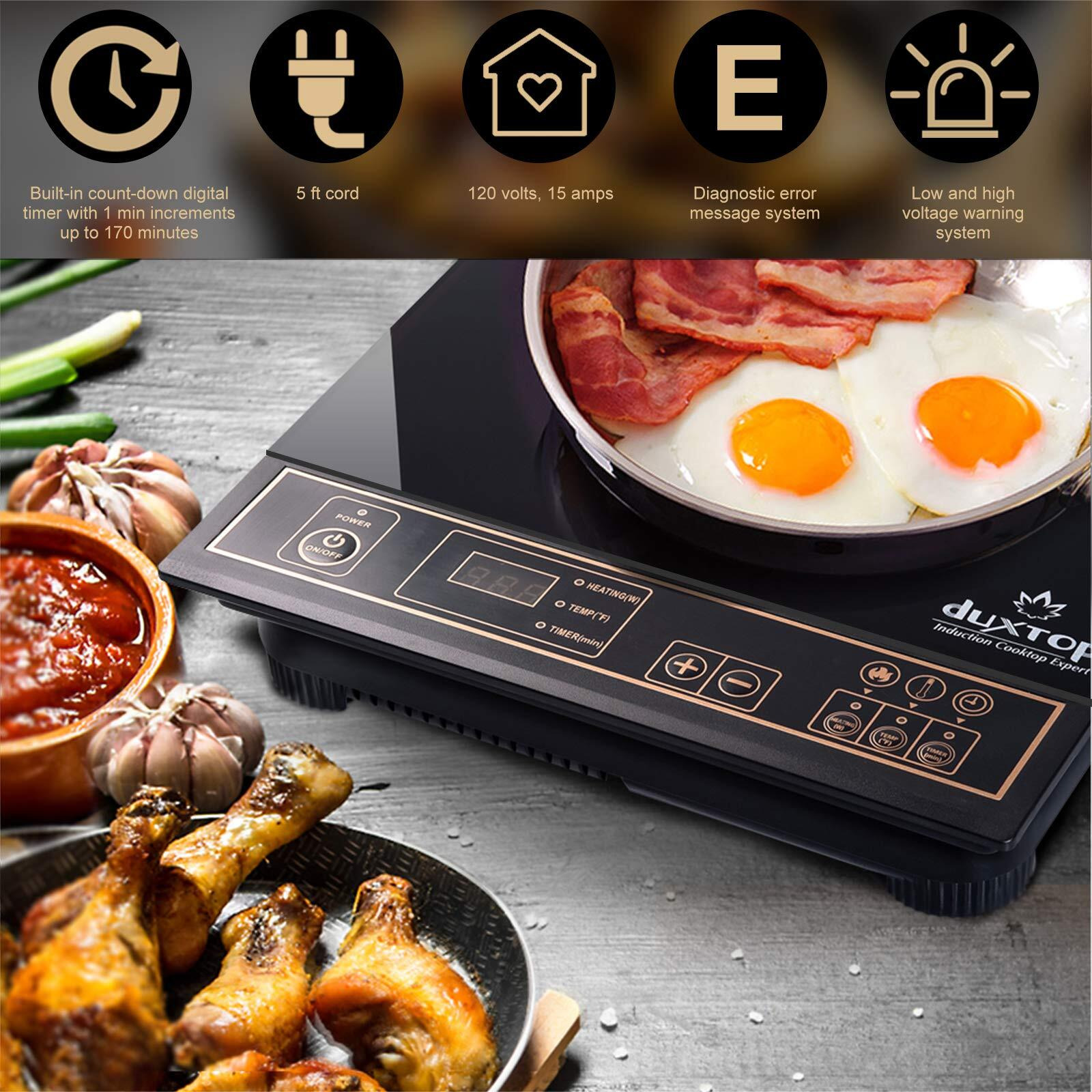Duxtop 1800W Portable Induction Cooktop Countertop Burner, Gold 8100Mc/Bt-180G3