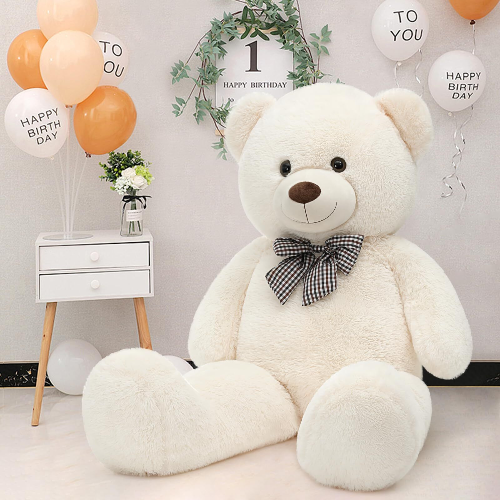 Maogolan Life Size Giant Jumbo Teddy Bear 55 Inch Big Stuffed Animals Chucky Plush Large Bear Gift For Girls Teens Boys Children Girlfriend Boyfriend Wife Gf