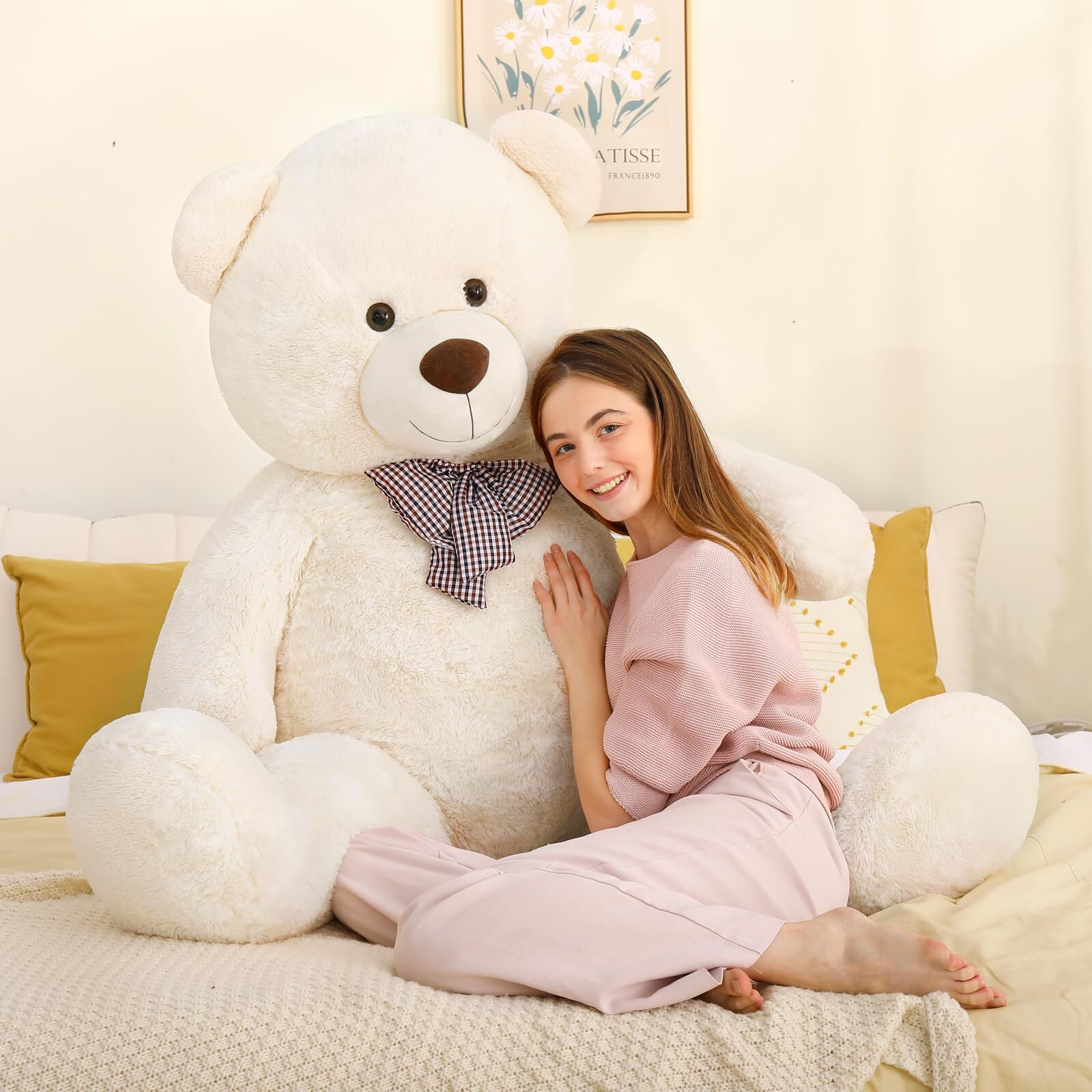Maogolan Life Size Giant Jumbo Teddy Bear 55 Inch Big Stuffed Animals Chucky Plush Large Bear Gift For Girls Teens Boys Children Girlfriend Boyfriend Wife Gf