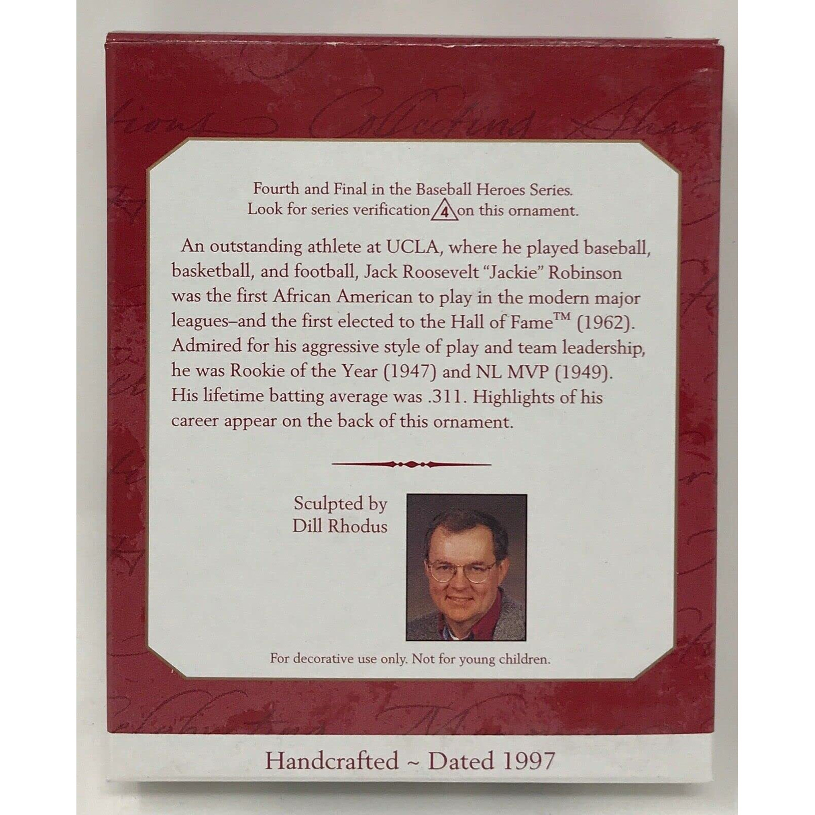 1997 Baseball Heroes Jackie Robinson Hallmark Keepsake Ornament