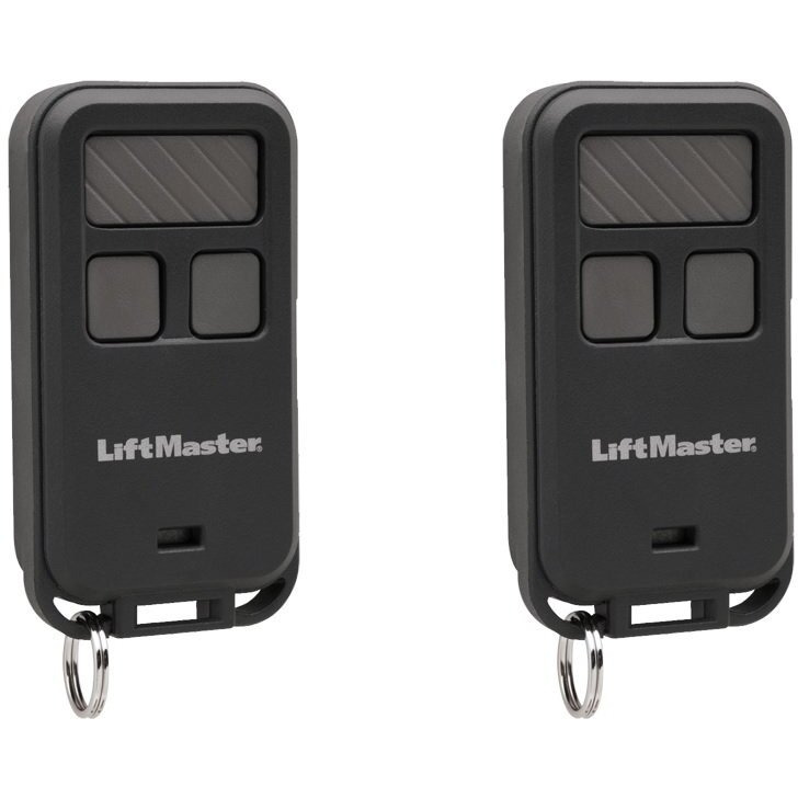 Liftmaster 890Max Mini Key Chain Garage Door Opener Remote 2Pk, Black With Grey Buttons