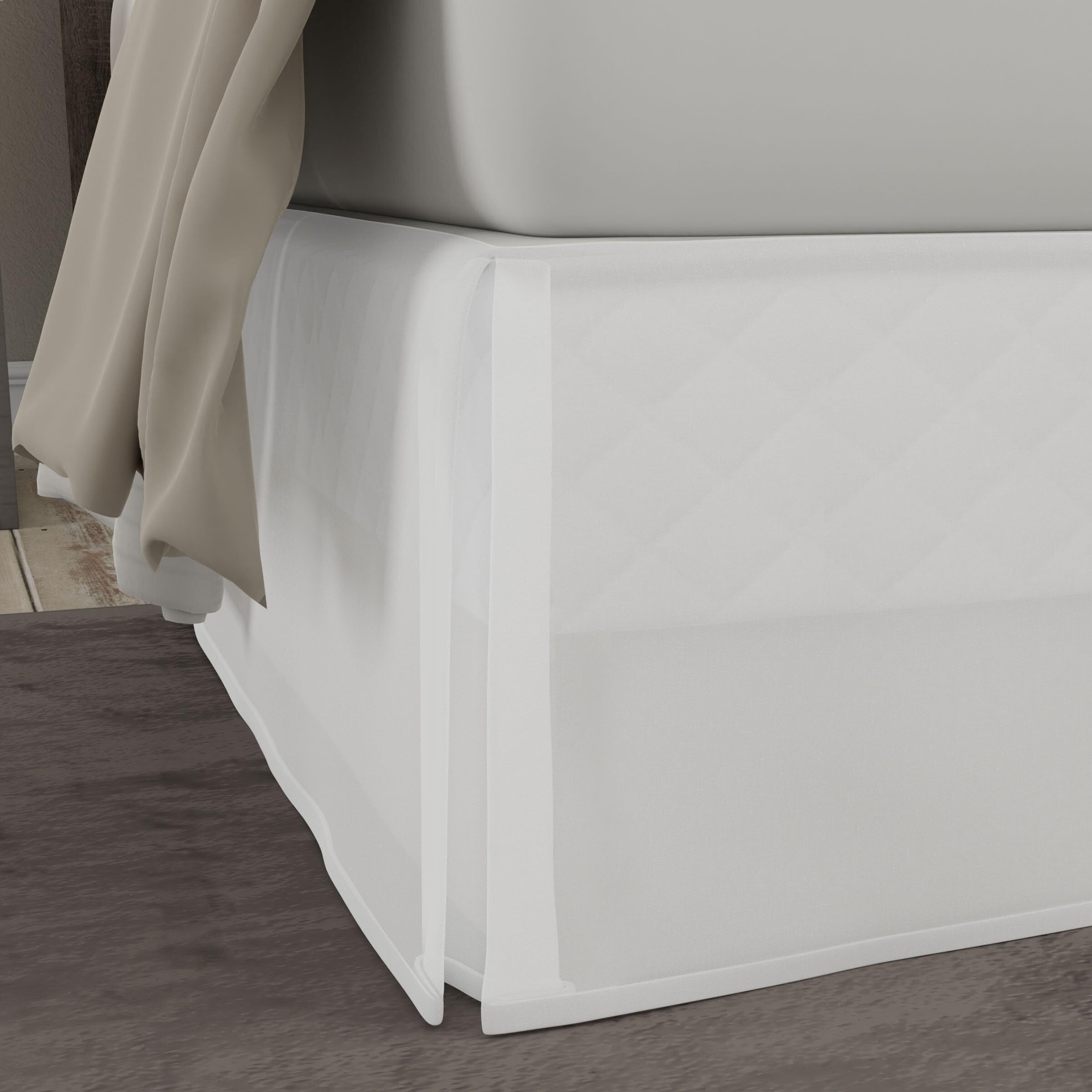 Today's Home Classic Tailored, Microfiber, 14"" Drop Length Bed Skirt Dust Ruffle, Full, White Toh25014Whit02