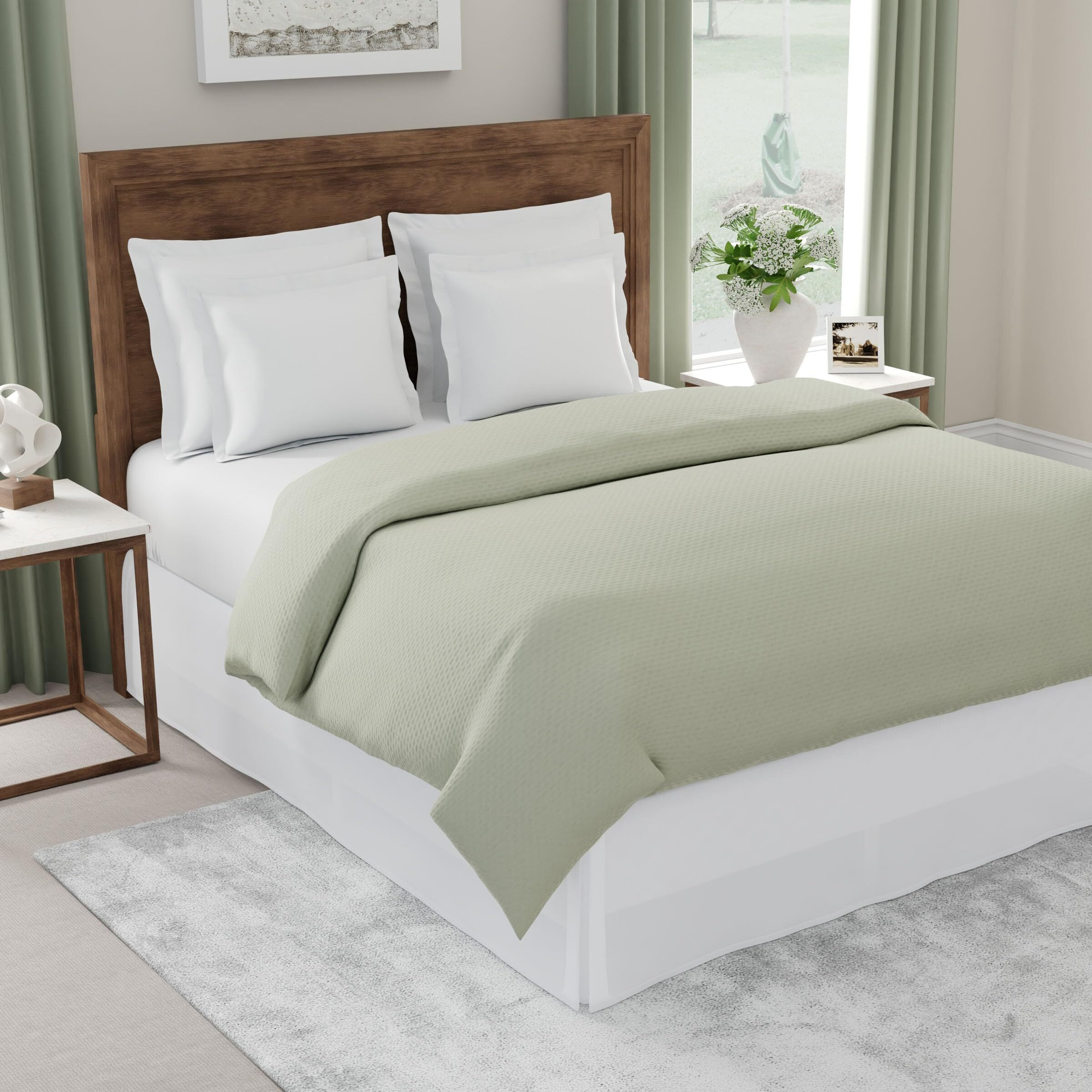 Today's Home Classic Tailored, Microfiber, 14"" Drop Length Bed Skirt Dust Ruffle, Full, White Toh25014Whit02
