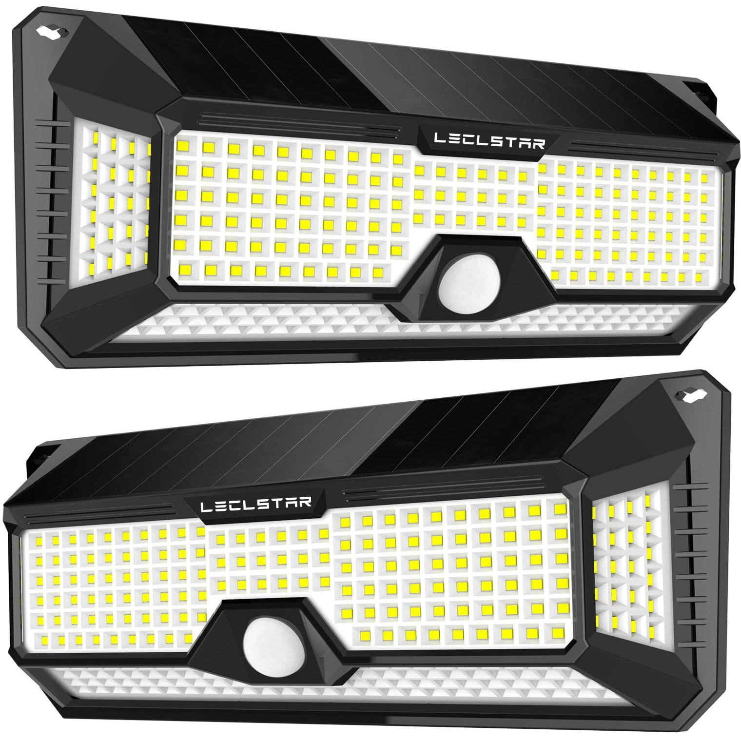 Leclstar Solar Outdoor Lights - 4000Lm 268 Led Security Lights With 4 Wide Angle, Motion Sensor Lights For Outside, Ip65 Waterproof Solar Powered Wireless Flood Wall Lights With 3 Modes