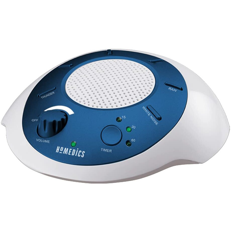Homedics Soundsleep White Noise Sound Machine, Blue, Small Travel Sound Machine With 6 Relaxing Nature Sounds, Portable Sound Therapy For Home, Office, Nursery, Auto-Off Timer, By Homedics