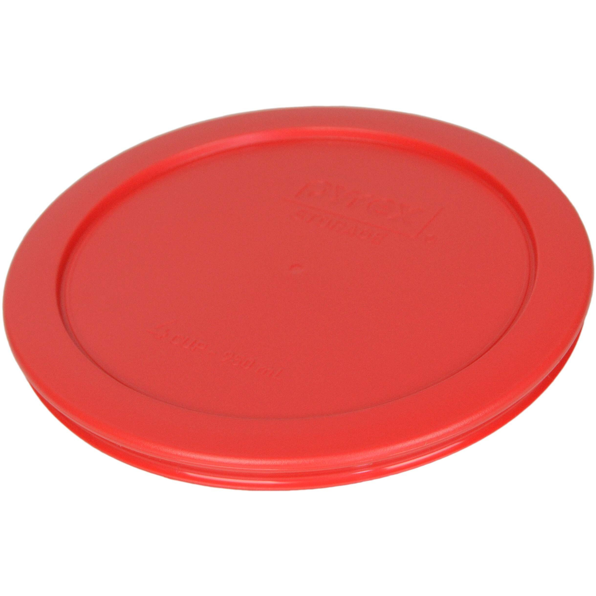 Pyrex 7201-Pc Round Red 6.5"" 4 Cup Lid For Glass Bowl 4 Pack