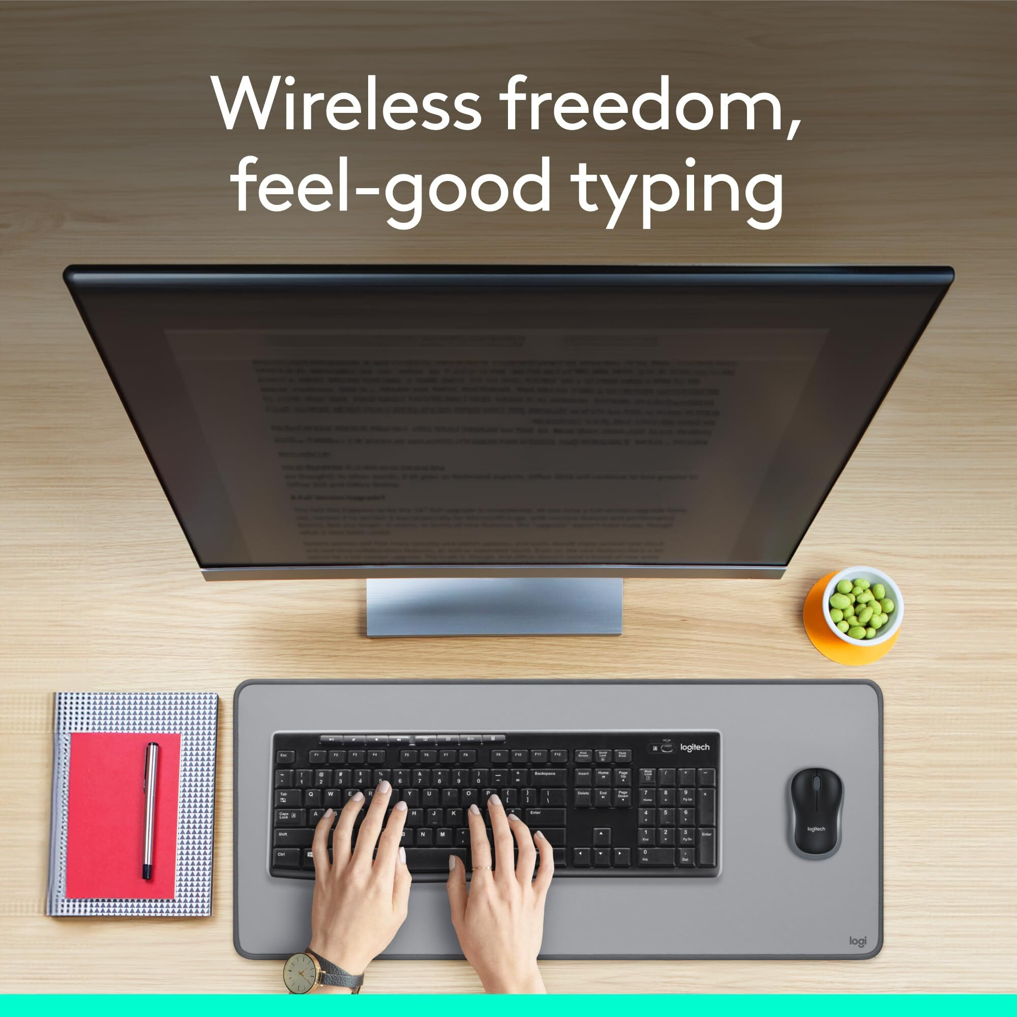 Logitech Mk270 Wireless Keyboard And Mouse Combo For Windows, 2.4 Ghz Wireless, Compact Mouse, 8 Multimedia And Shortcut Keys, For Pc, Laptop - Black