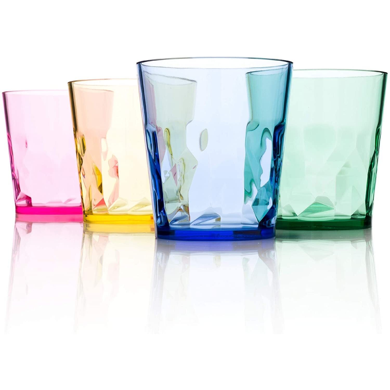 Scandinovia - 8 Oz Unbreakable Premium Juice Glasses Kid Cups- Set Of 4 - Super Grade Acrylic Plastic Tumbler Cups - Perfect For Gifts - Bpa Free - Dishwasher Safe - Stackable - Reusable