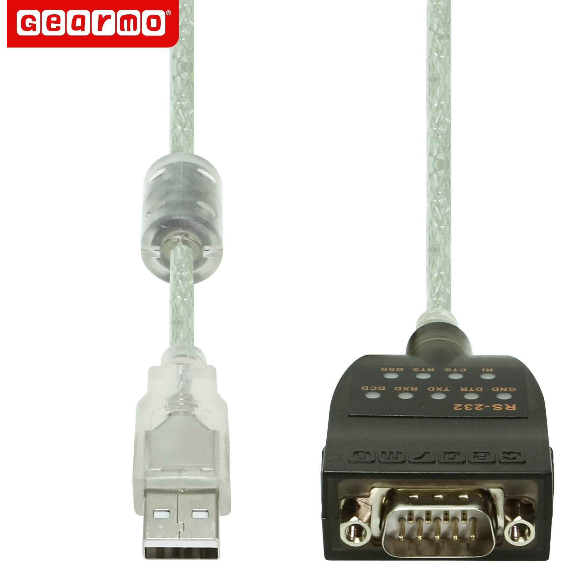 Usb To Rs-232 Serial Adapter W/Led Indicators Windows 11 Support